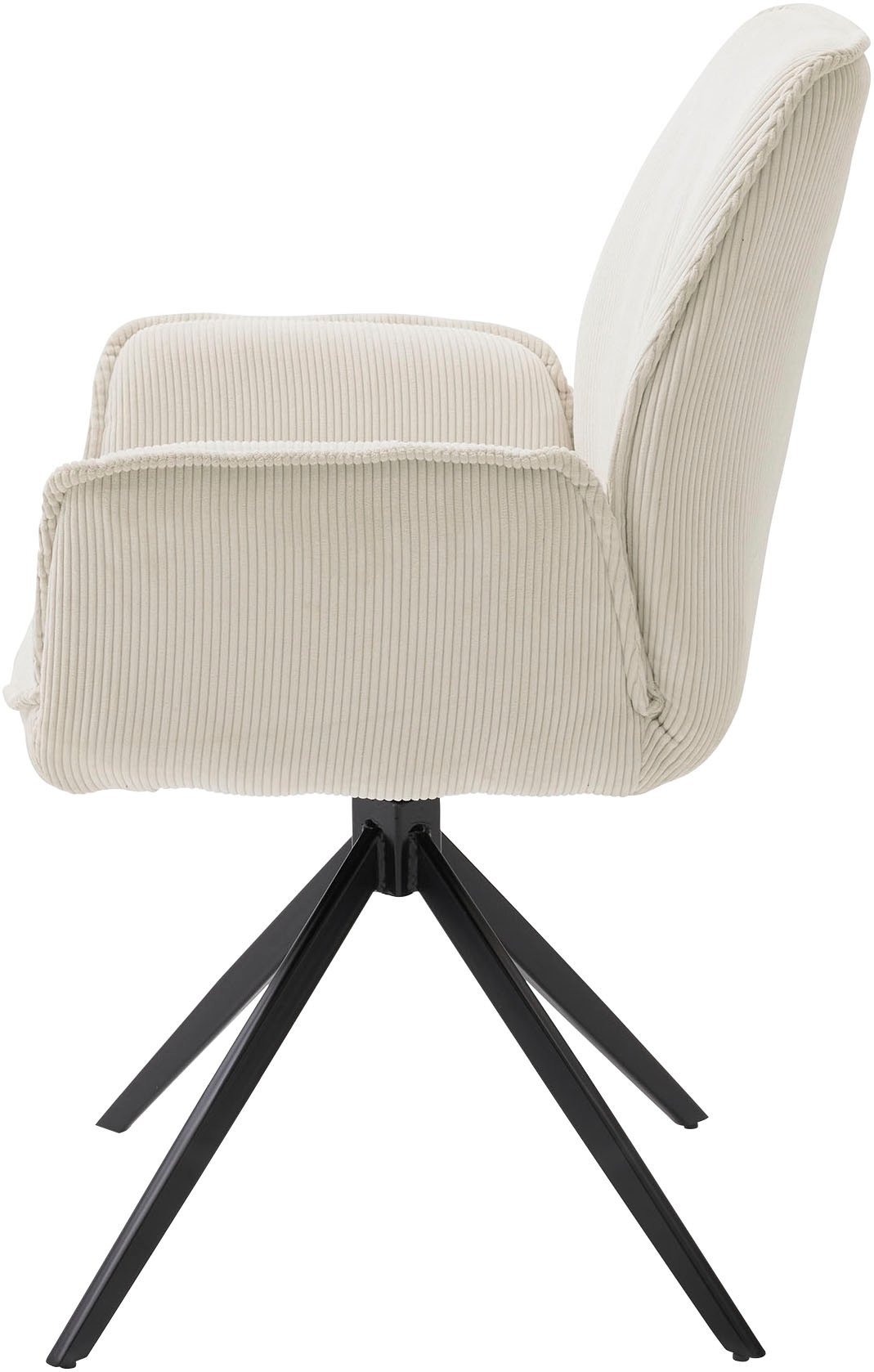 Musterring Esszimmerstuhl »Tiama«, (Set), 2 St., Cord, Stativgestell aus Eisen schwarz, 180° drehbar, Stoff Cord oder Bouclé