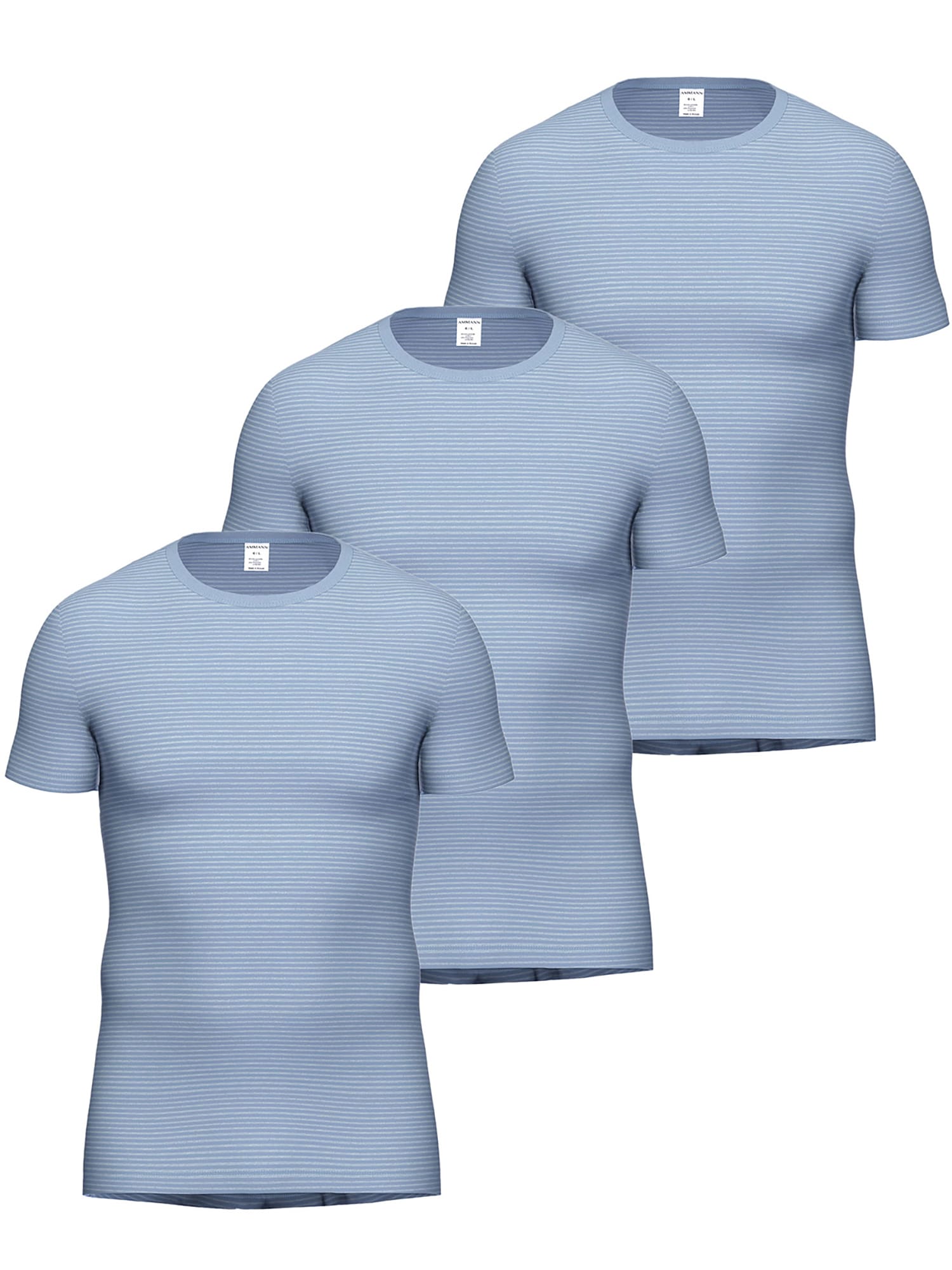 Ammann Unterhemd "3er Pack Shirt 1/2 Arm Day Classic / Jeans Feinripp"
