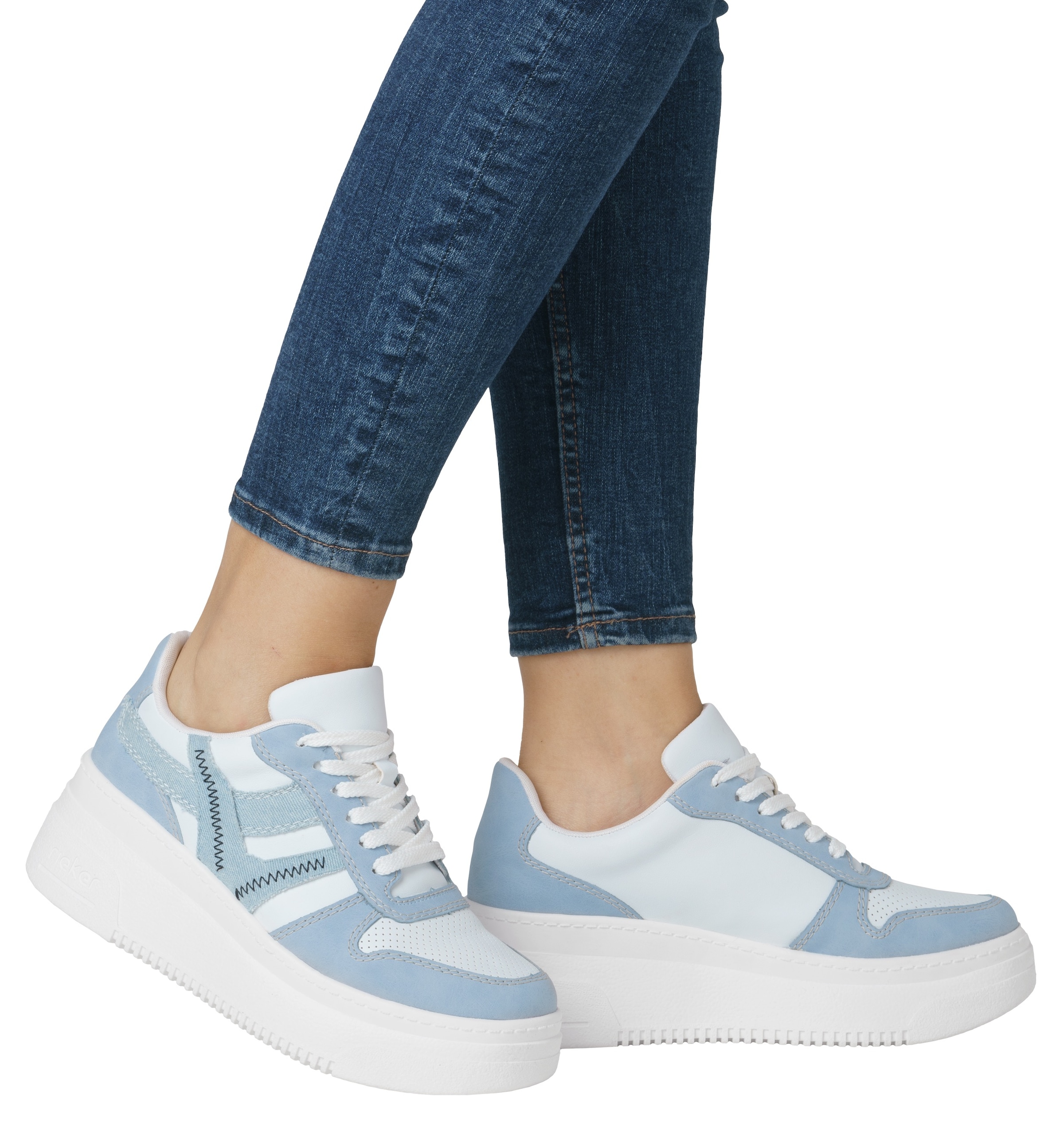 Rieker Plateausneaker, Freizeitschuh, Halbschuh, Schnürschuh mit gepolstertem Schaftrand