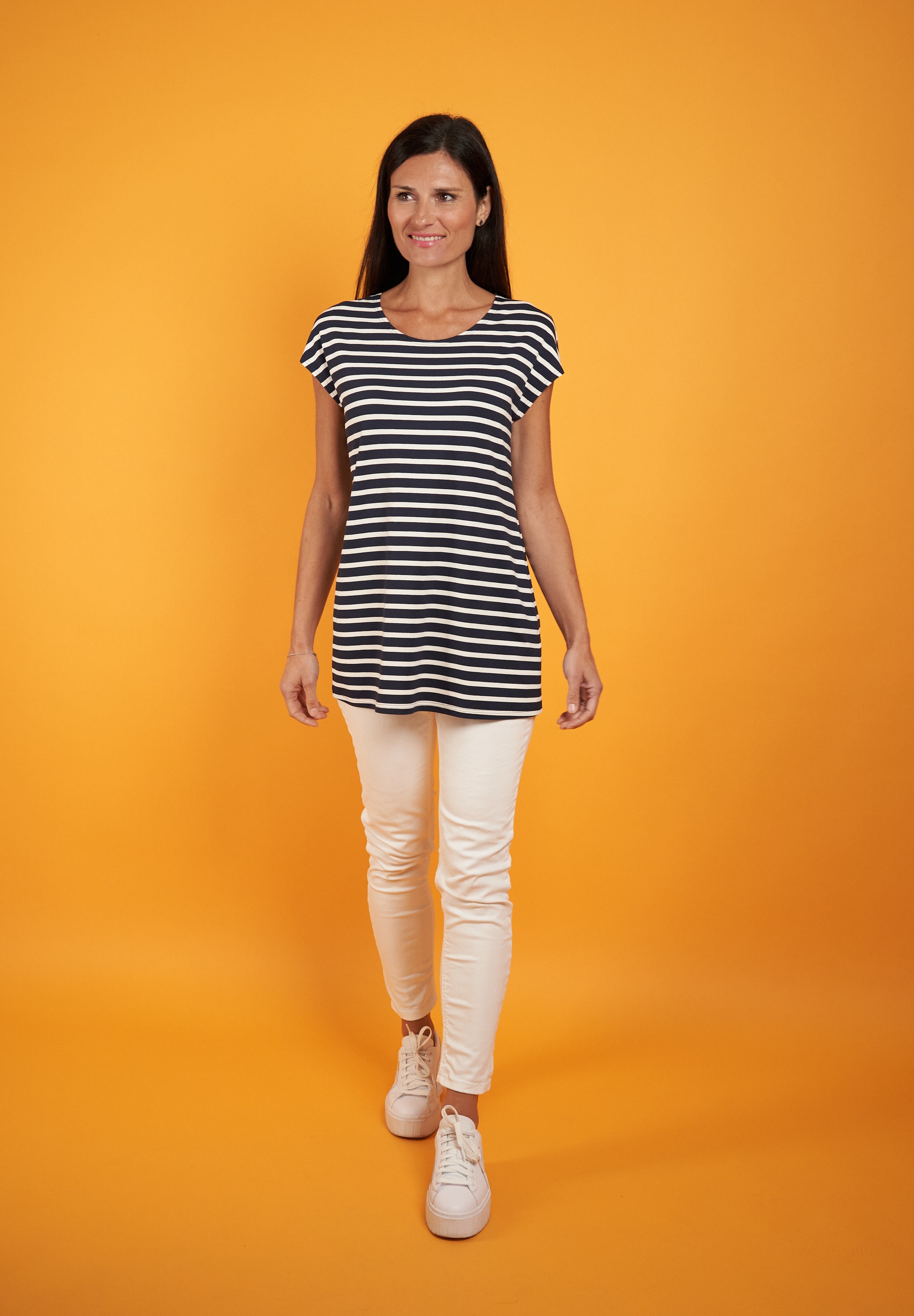 Seidel Moden T-Shirt, mit Streifen Muster