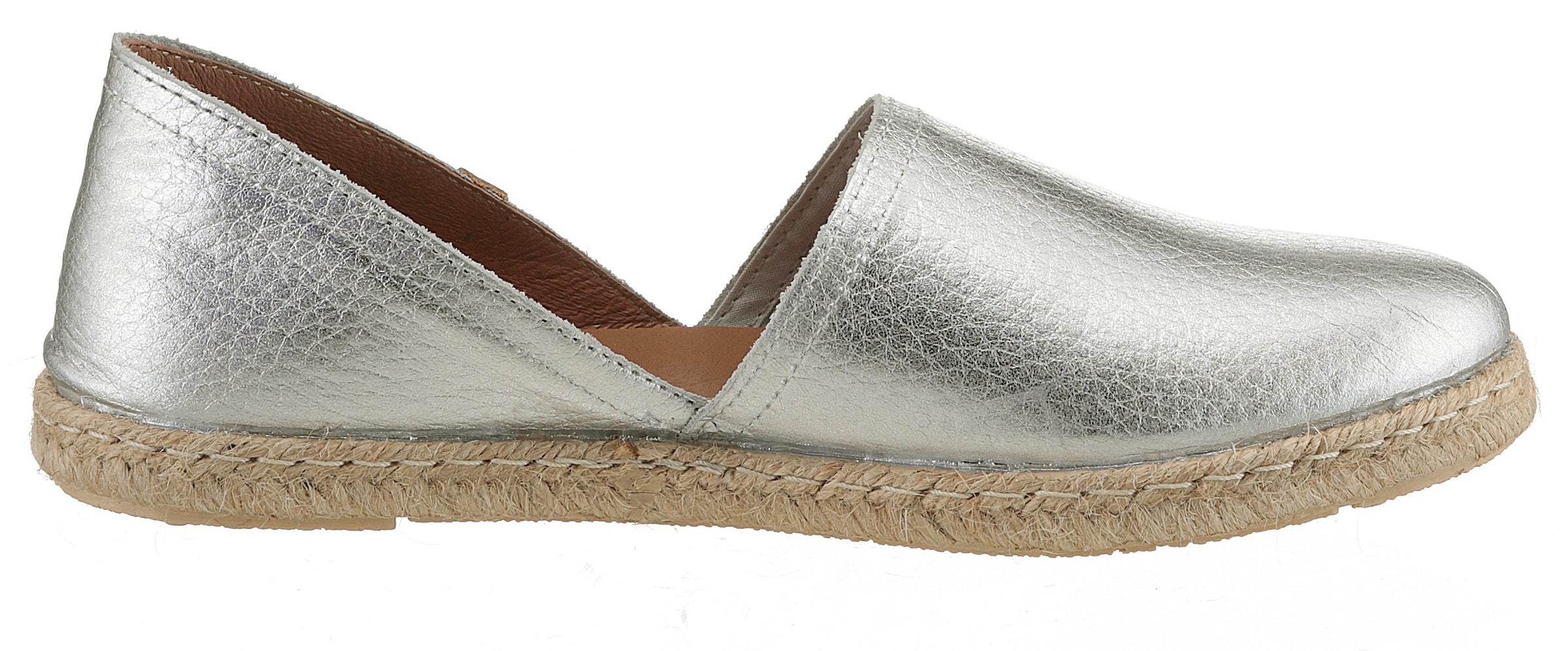 VERBENAS Espadrille »CARMEN NUCLEO METAL«, Slipper, Sommerschuh, Strandschuh im Metallic Look