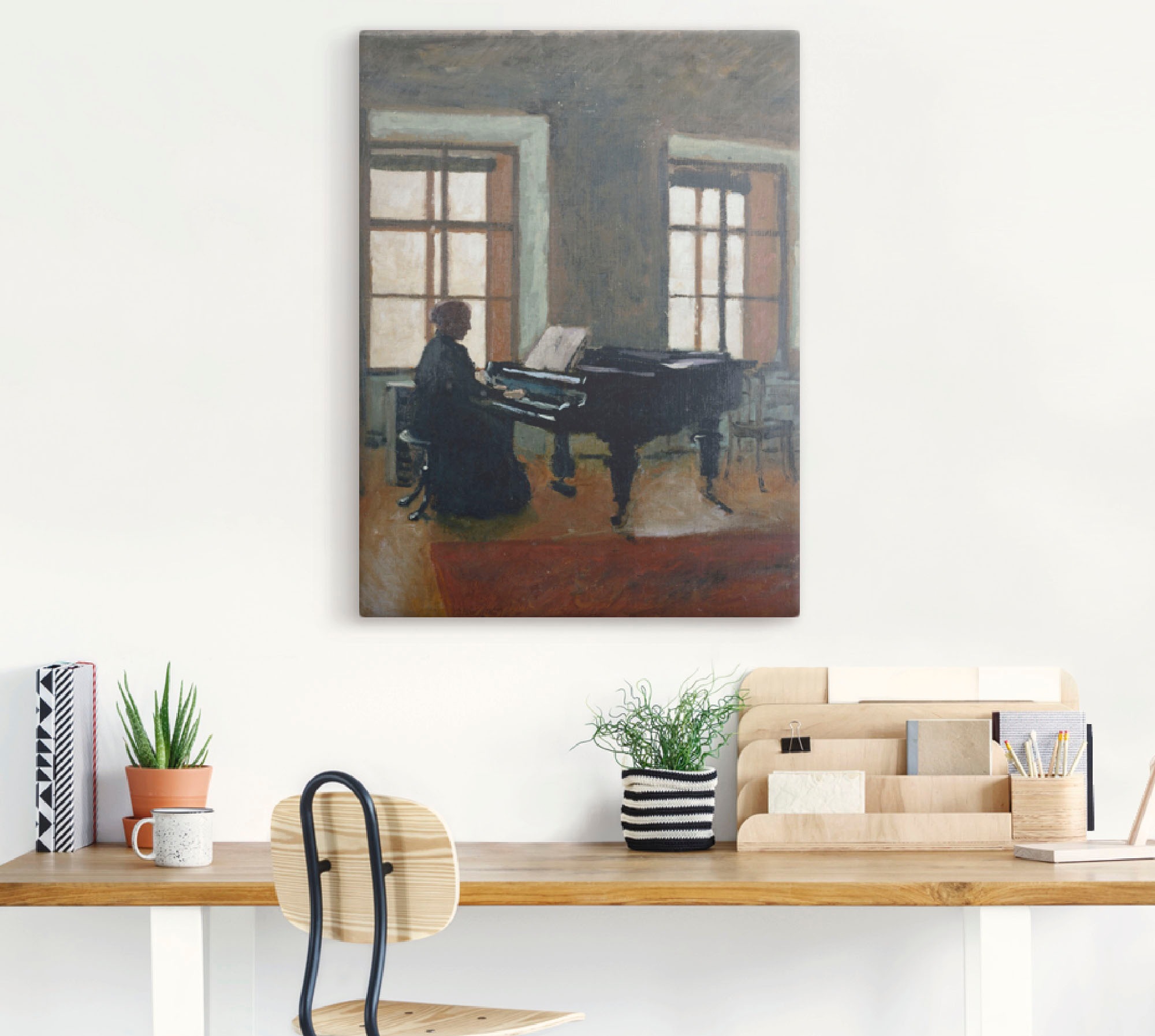 Artland Leinwandbild "Am Klavier. 1910" Instrumente 1 Stk. tlg. auf Holzrah günstig online kaufen