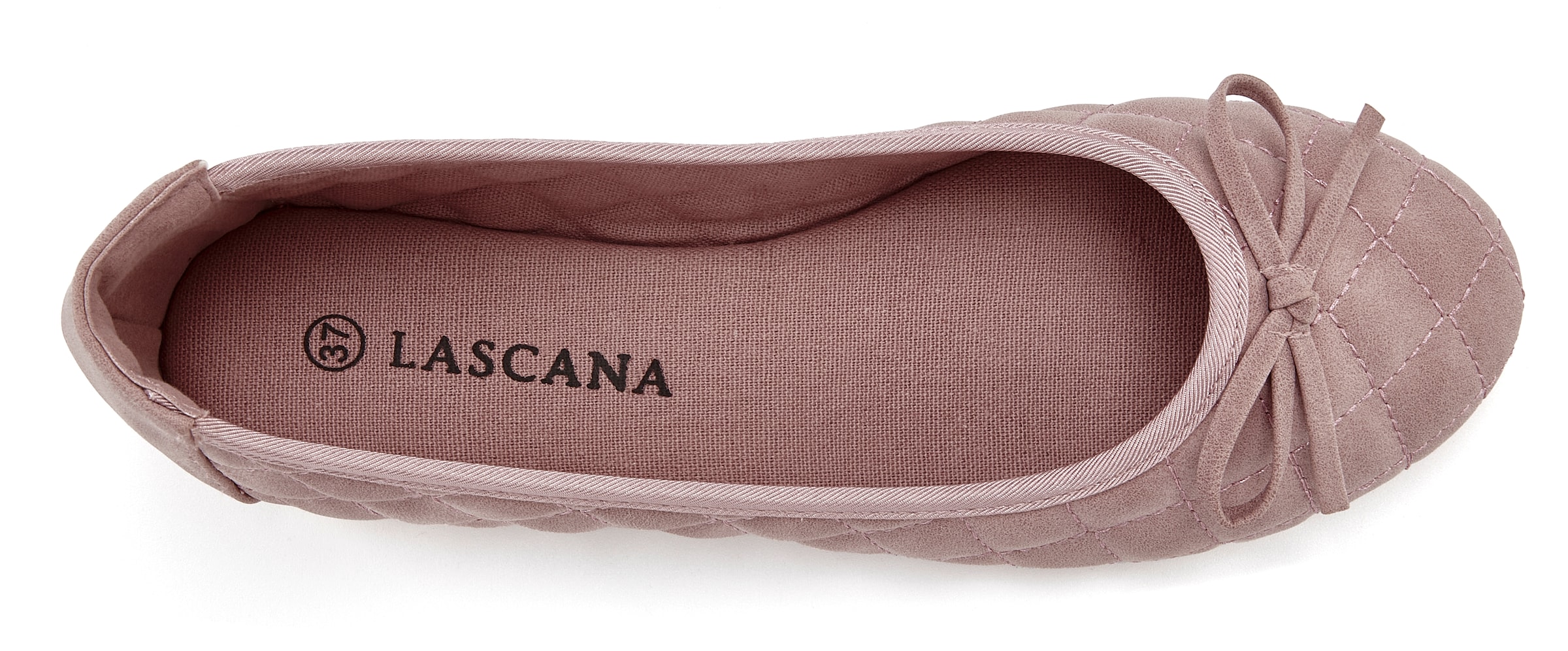 LASCANA Ballerina »Slipper, Schlüpfschuh«, mit Schleifenapplikation VEGAN