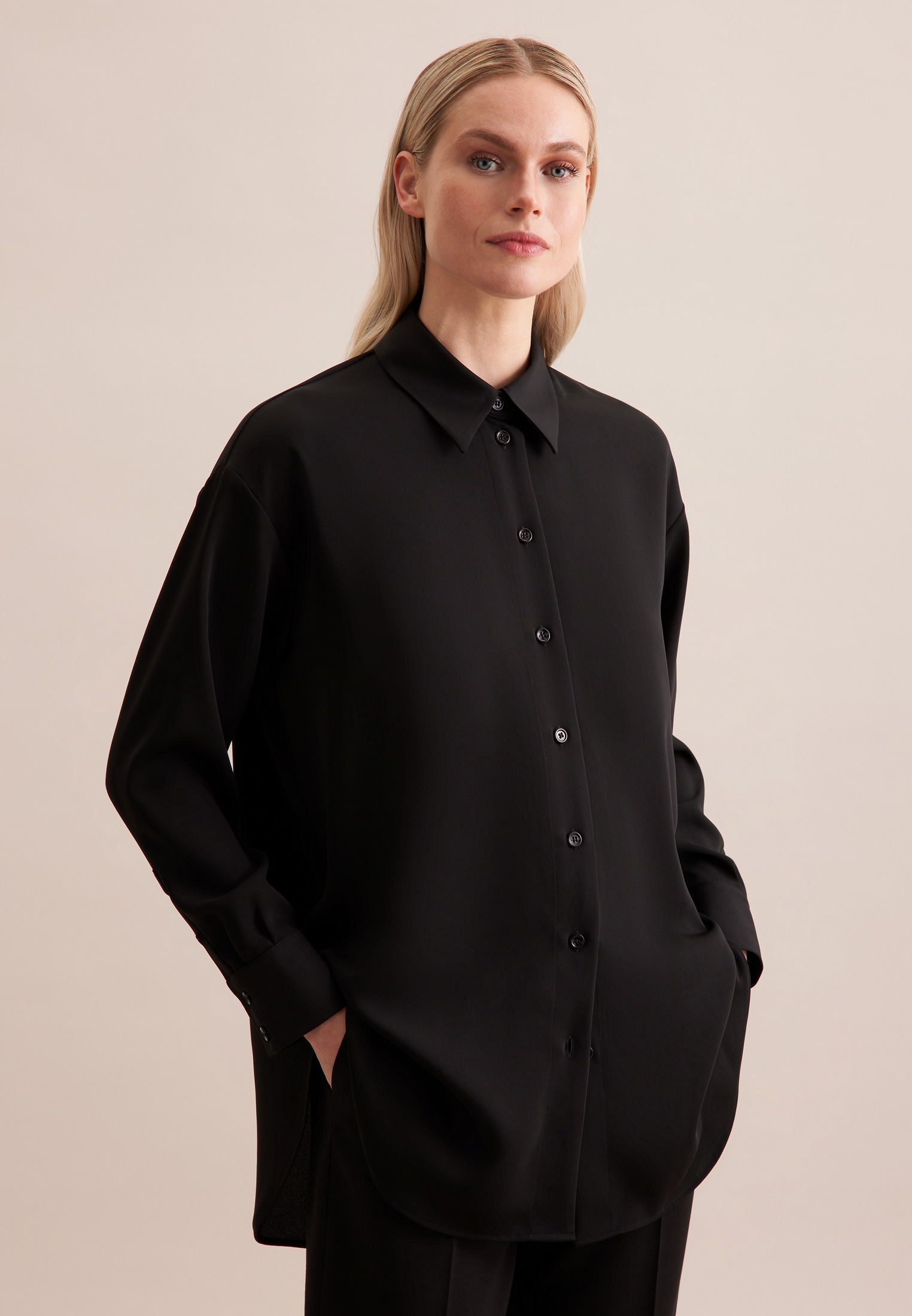 seidensticker Hemdbluse, 1/1 Kragen Uni günstig online kaufen