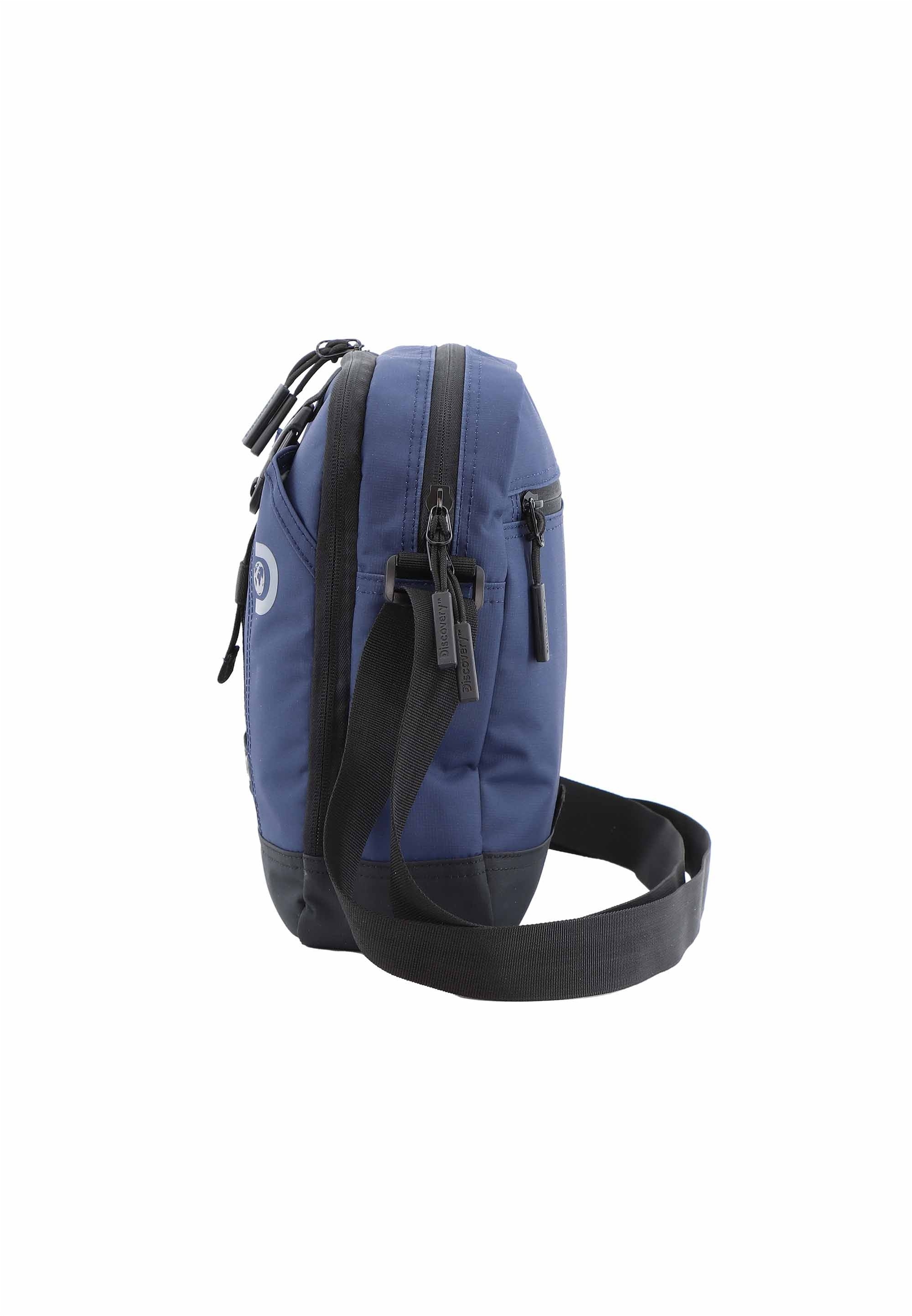 Schultertasche DISCOVERY "Shield", Damen, Gr. B/H/T: 26cm x 29cm x 28cm, blau, Kunstfaser, unifarben, Taschen Schultertasche, aus recyceltem RPET-Polyester 3