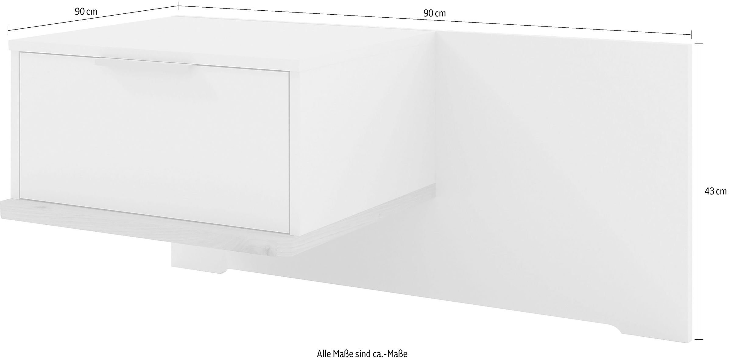 Musterring Nachtschrank »Isabelle«, (Wird als Paar geliefert), Set bestehend aus 2 Konsolen, Unterboden in Eiche, B90 x H43 x T47 cm