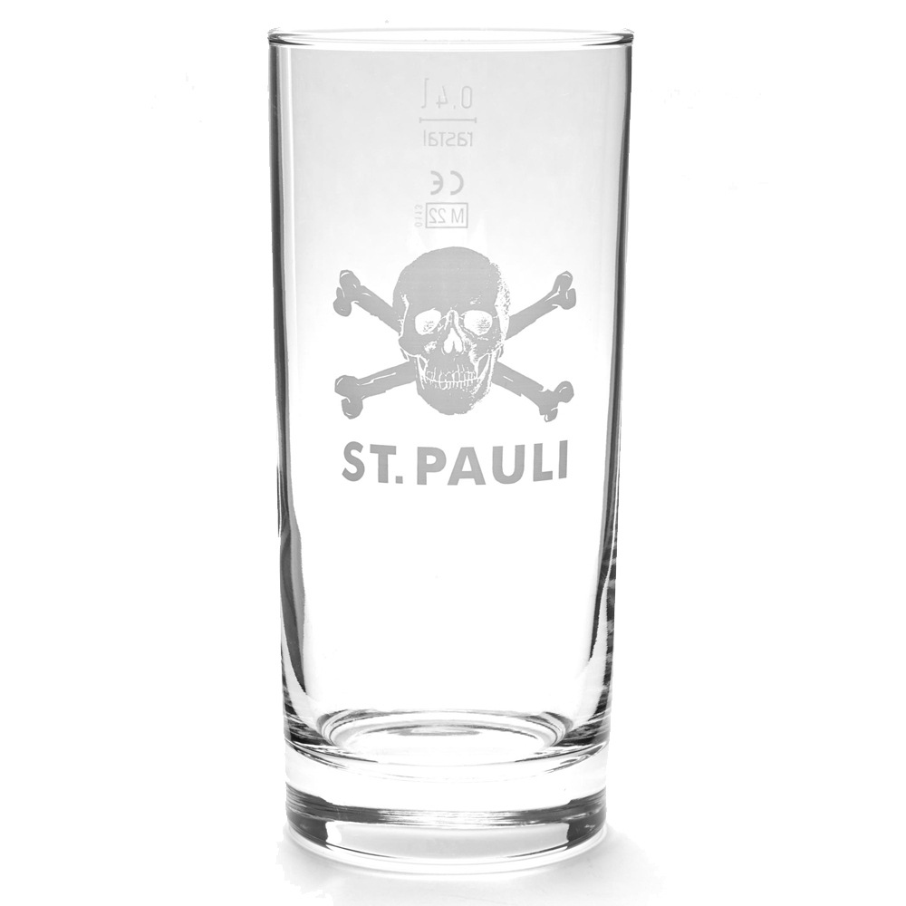 FC St. Pauli Glas "FC St. Pauli Glas FC St. Pauli 0,4 L Totenkopf"