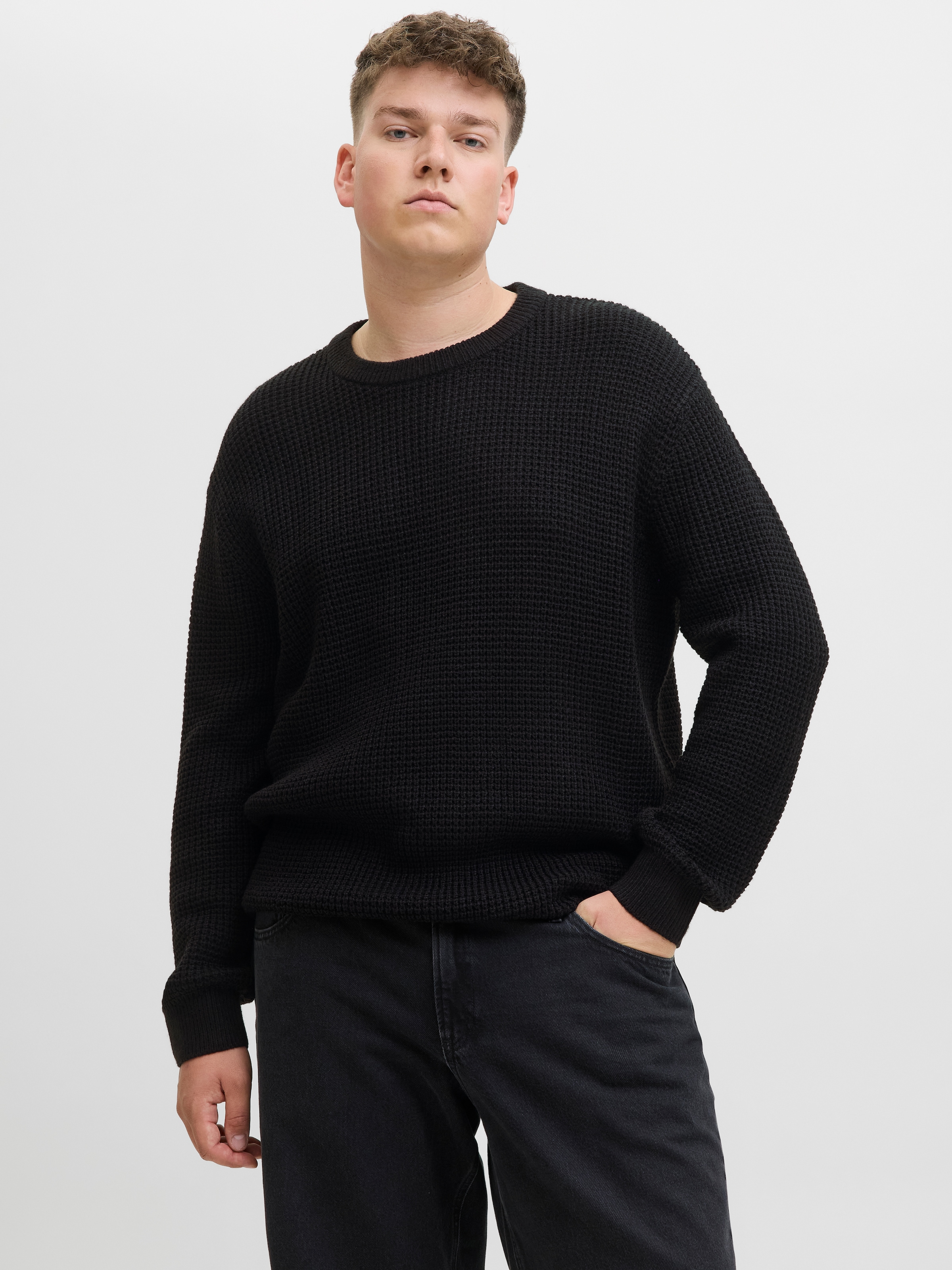 Jack & Jones PlusSize Strickpullover "JJGLOBAL KNIT CREW NECK PLS" günstig online kaufen