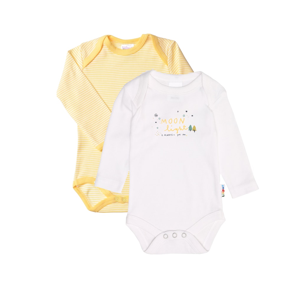 Kindermode Babykleidung Jungen Liliput Body, im praktischen 2er-Set gelb-weiß