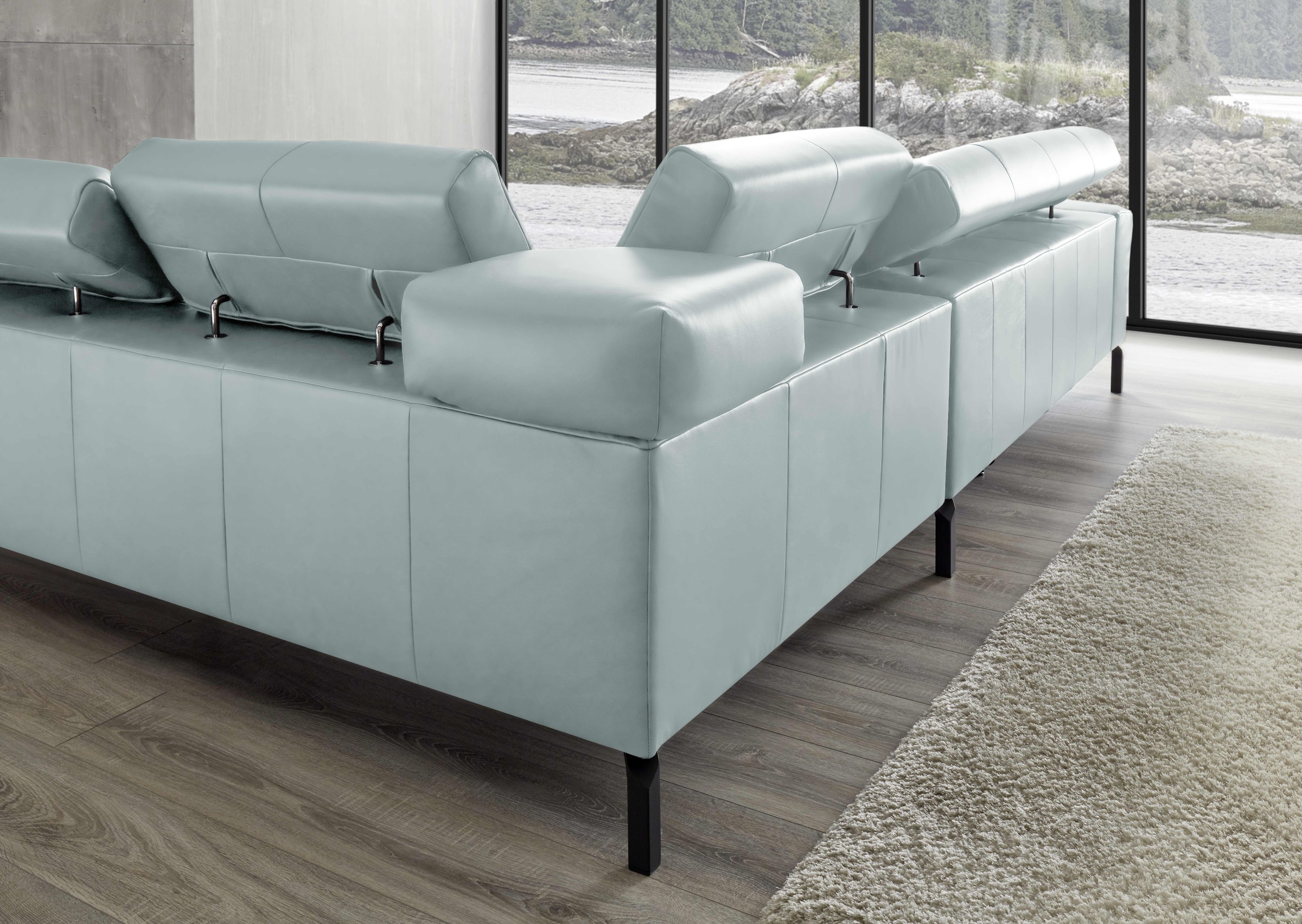Places of Style Ecksofa »Cleveland, L-Form, incl. Kopfteilverstellung, Breite 276 cm«, wahlweise elektrischer Sitzvorzug