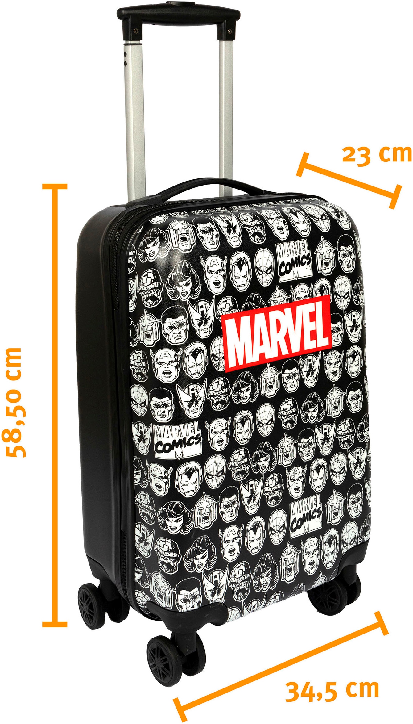 UNDERCOVER Kinderkoffer »Marvel, 59 cm«, 4 St. Rollen, mit TSA-Zahlenschloss