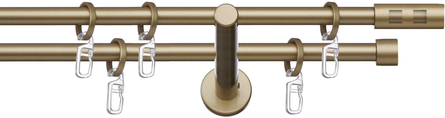 indeko Gardinenstange "Teneriffa" Ø 12 mm 2 läufig-läufig Fixmaß Komplett-S günstig online kaufen
