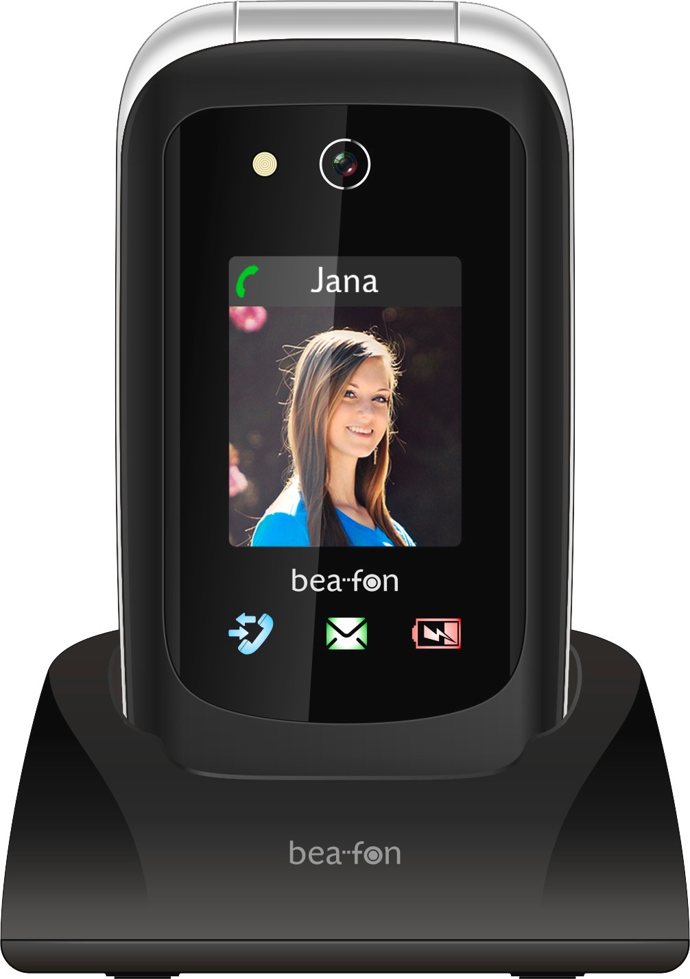 Beafon Klapphandy »SL720i«, Schwarz/Silber