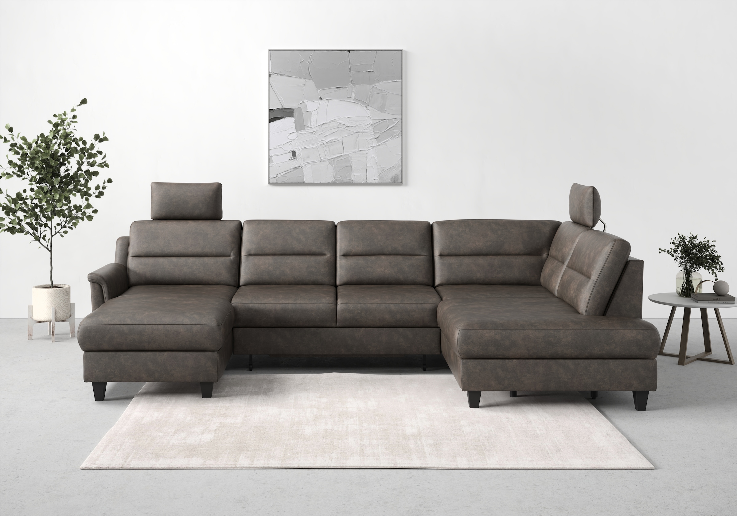 sit&more Wohnlandschaft "Farö U-Form" inklusive Federkern, wahlweise mit Schlaffunktion und Bettkasten