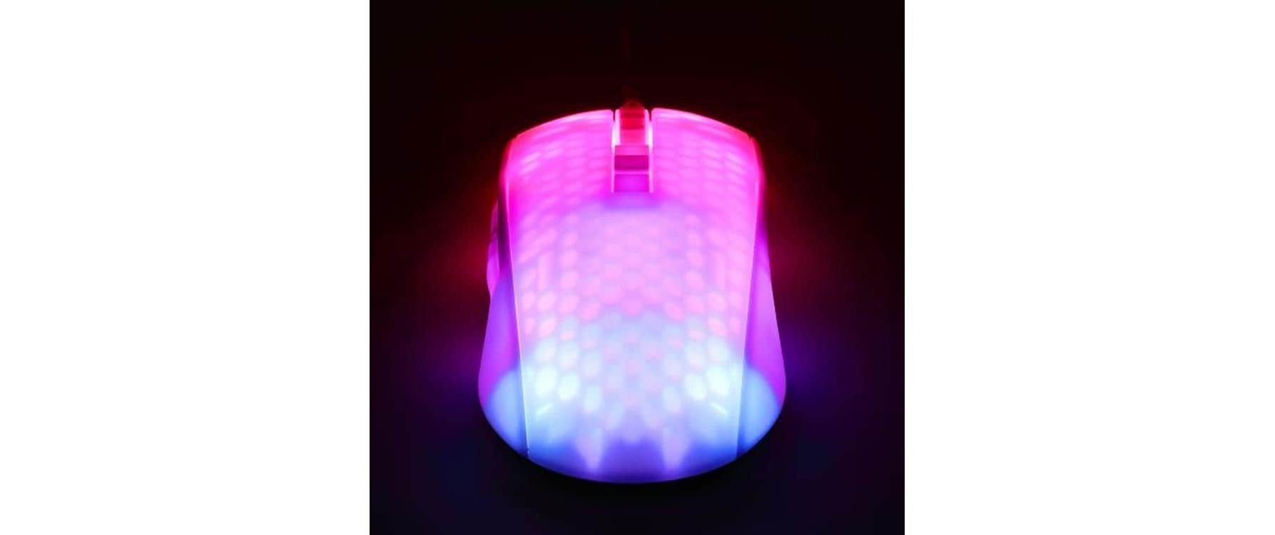 DELTACO Gaming-Maus »GAM-144-W Weiss/Trasparent« kabelgebunden