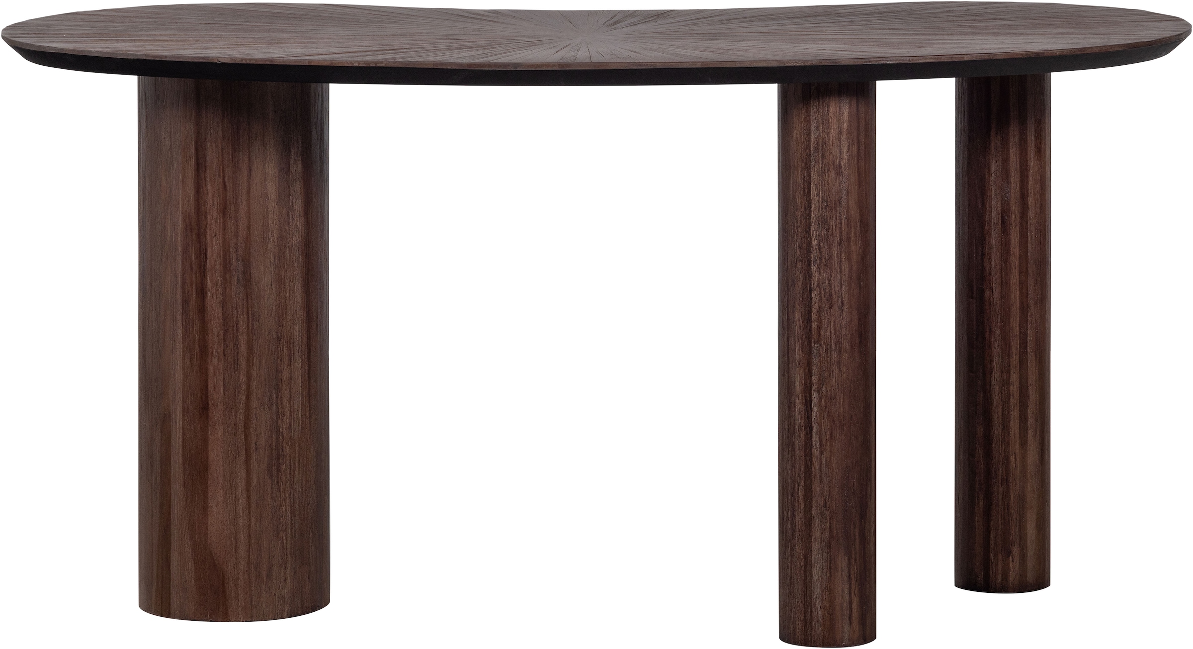 WOOOD Schreibtisch »Sun aus Teakholz mit organischer Form und Standfuß 150x62x76 cm« Einfach zu montieren, sichtbare Maserung