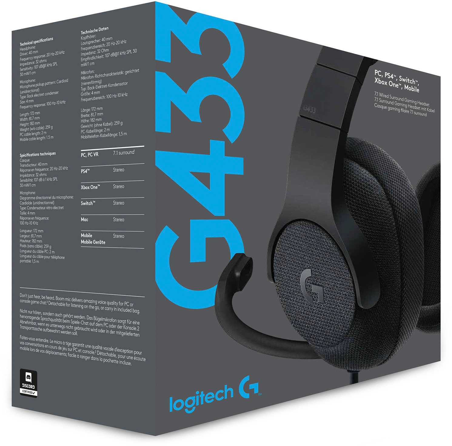 Logitech G Gaming-Headset | Mikrofon BAUR abnehmbar-Rauschunterdrückung »G433«