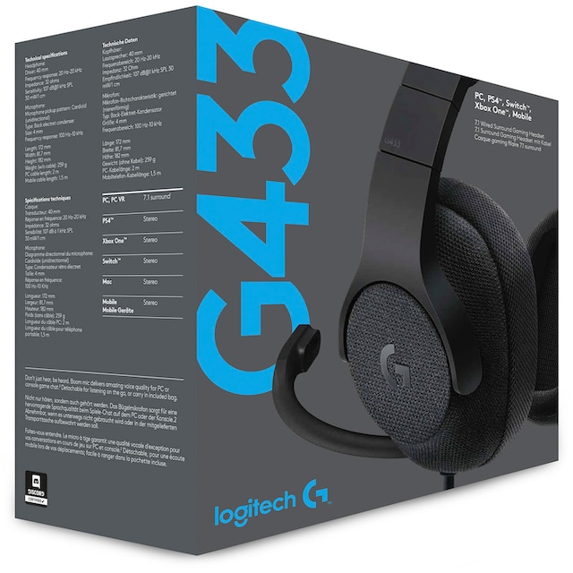 Logitech G Gaming-Headset »G433«, Mikrofon abnehmbar-Rauschunterdrückung |  BAUR