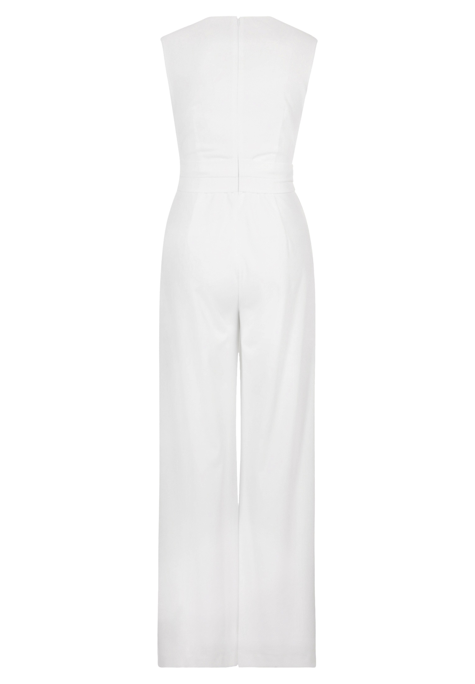 Overall VERA MONT "Damen mit weitem Bein", Damen, Gr. 34, Normalgrößen, weiß (rohweiß), Crêpe, Obermaterial: 95% Polyester, 5% Elasthan; Futter: 100% Polyester, ausgestellt, U-Boot-Ausschnitt, Overalls Overall, Bunddetail, Topseller 2