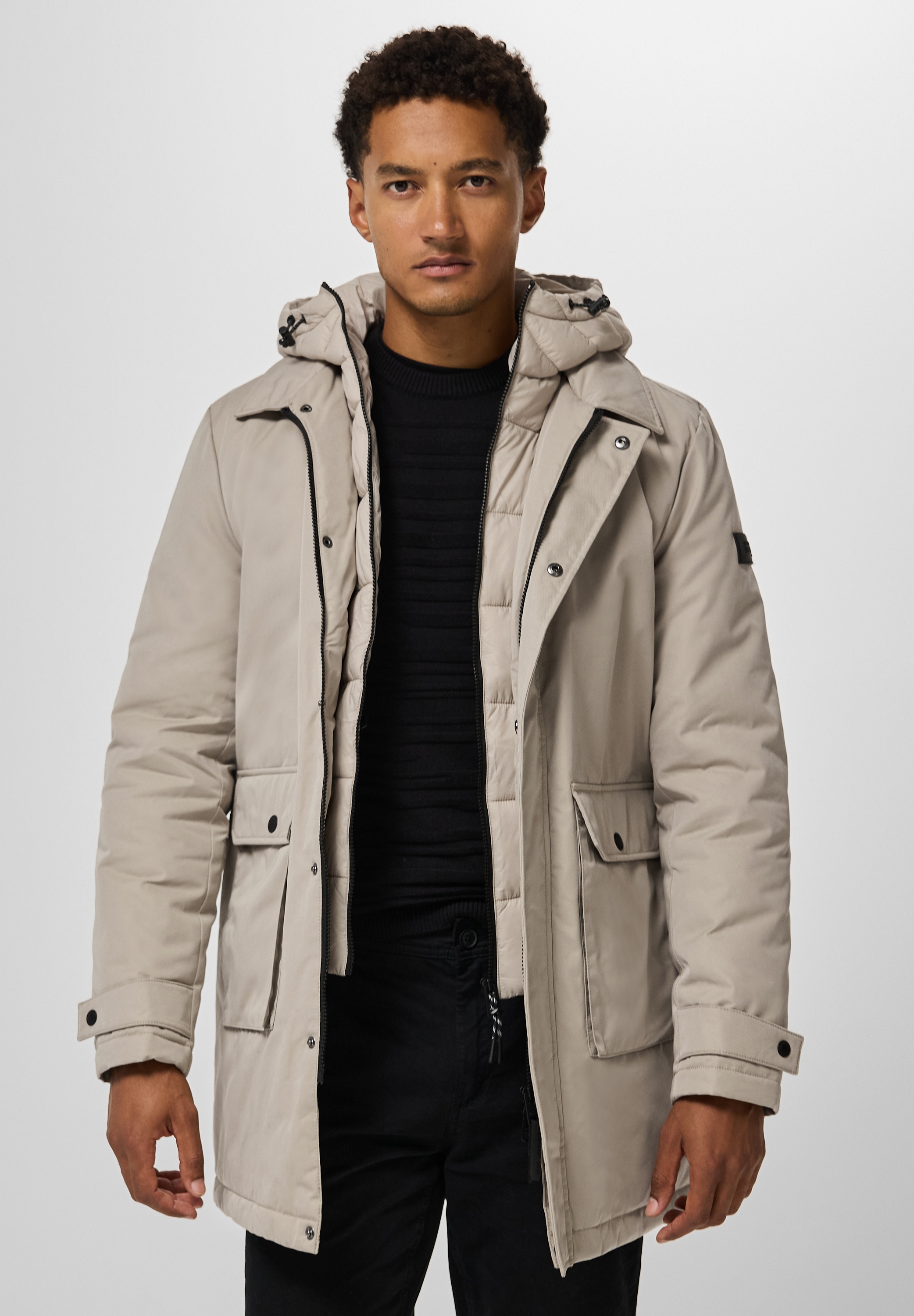 STREET ONE MEN Outdoorjacke, mit Kapuze, aus softem Materialmix günstig online kaufen