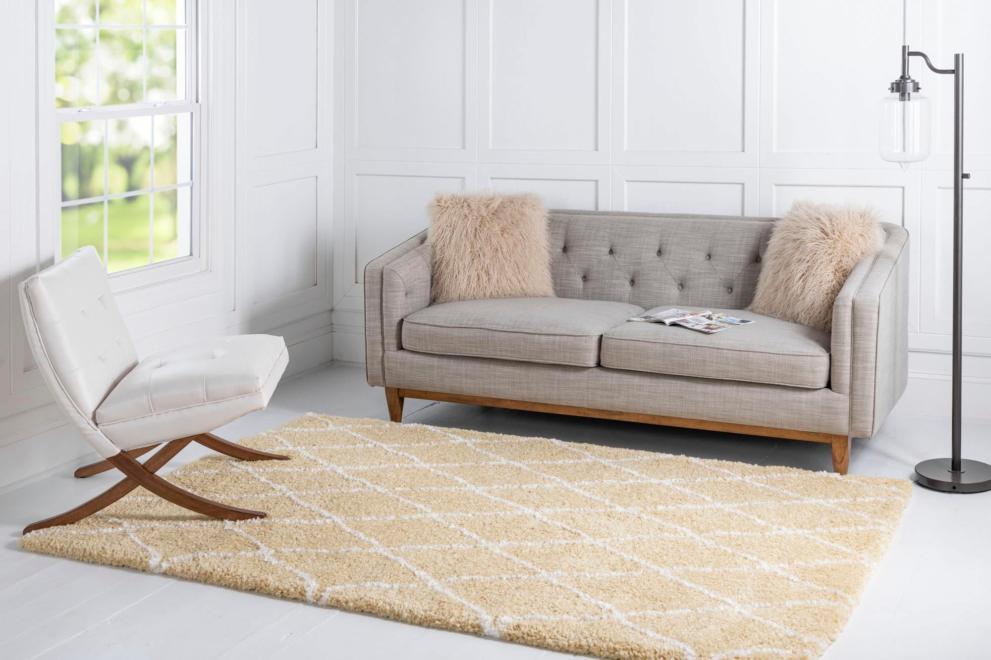 Myflair Möbel & Accessoires Hochflor-Teppich »Temara Shag Lagerräumung«, rechteckig, 51 mm Höhe, gewebt, Rauten Design, weich & kuschelig
