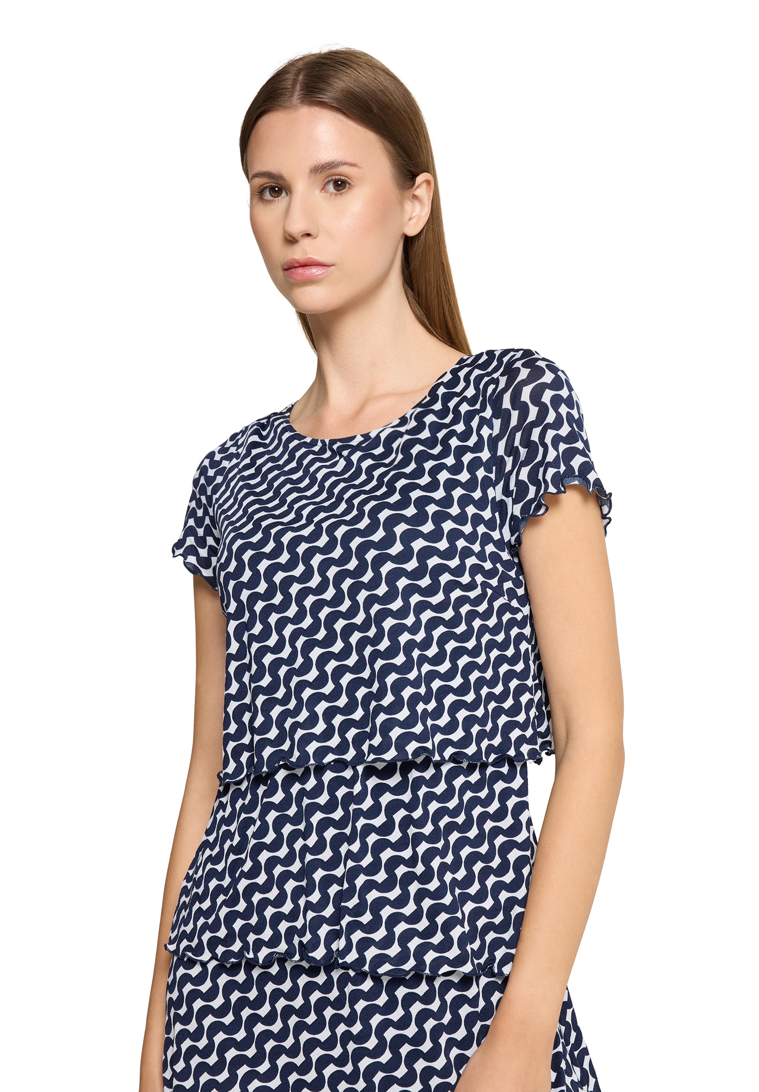 Betty Barclay Sommerkleid »Damen Sommerkleid Stufenkleid mit U-Boot-Ausschnitt« Ohne Tasche Druck