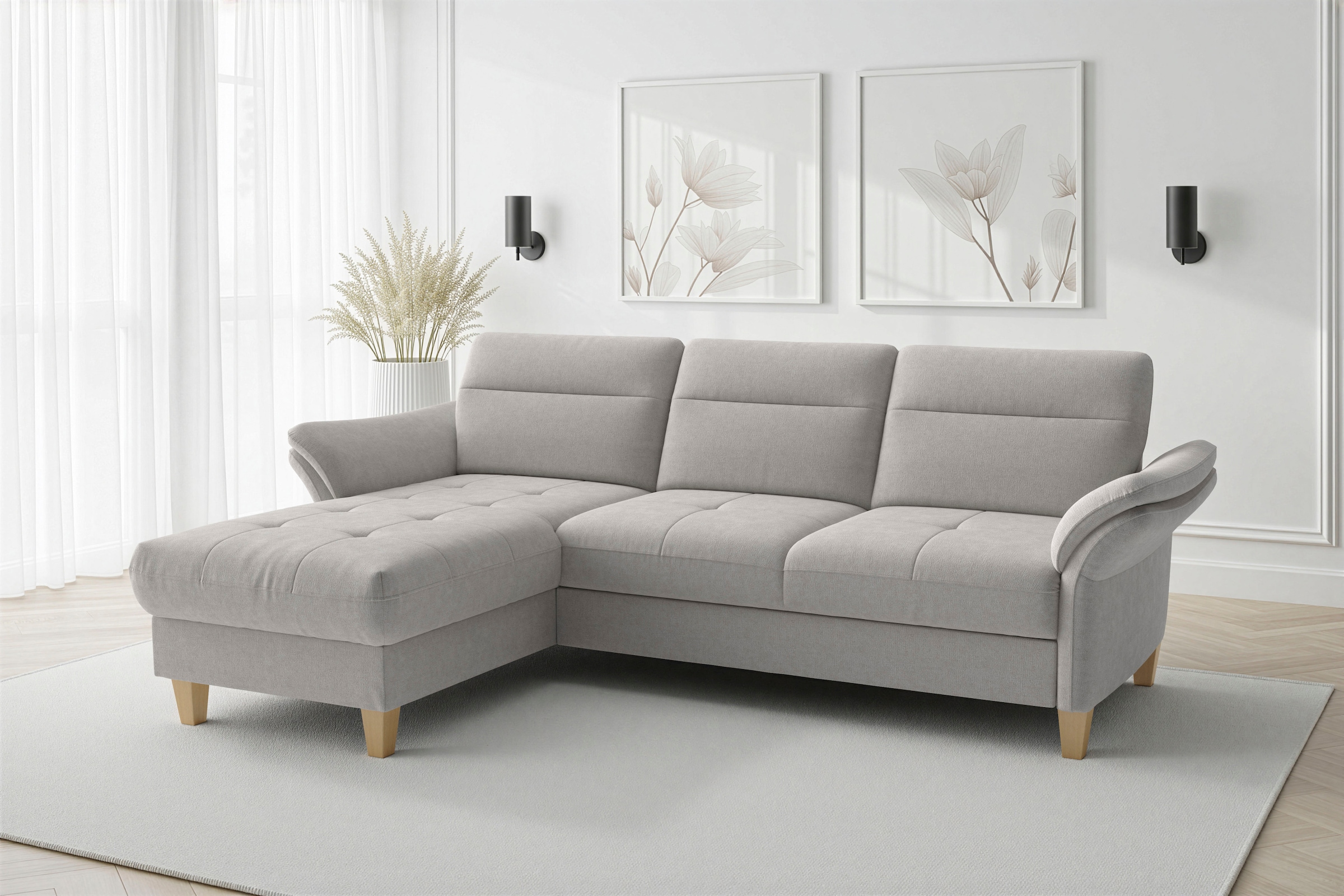 sit&more Ecksofa "Pamela L-Form, B: 230 cm, optional Schlaffunktion & Bettkasten" mit Federkern