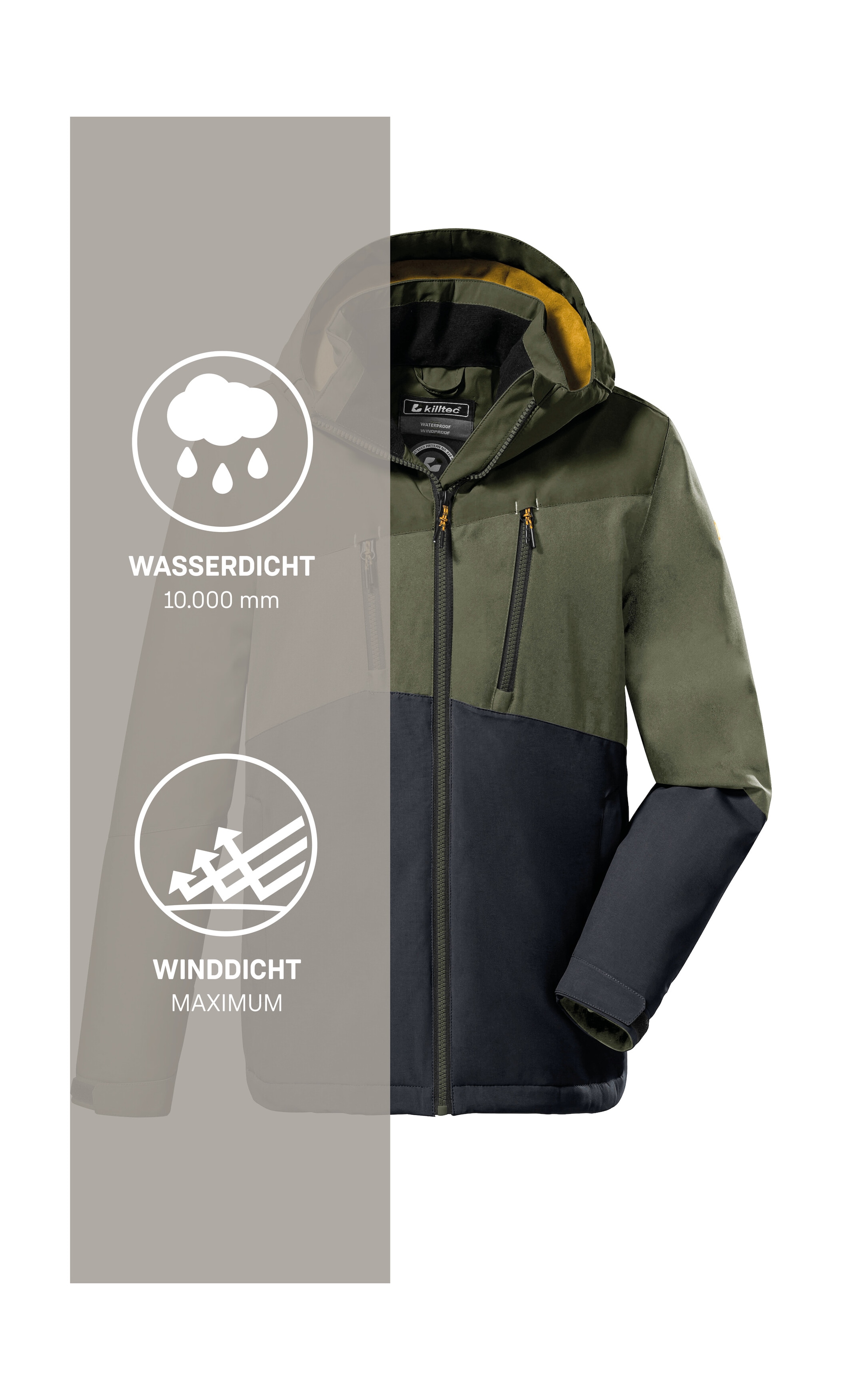 Killtec Outdoorjacke »KOW 204 BYS JCKT« Wasserdichte, atmungsaktive Winterjacke mit verstellbarer Kapuze
