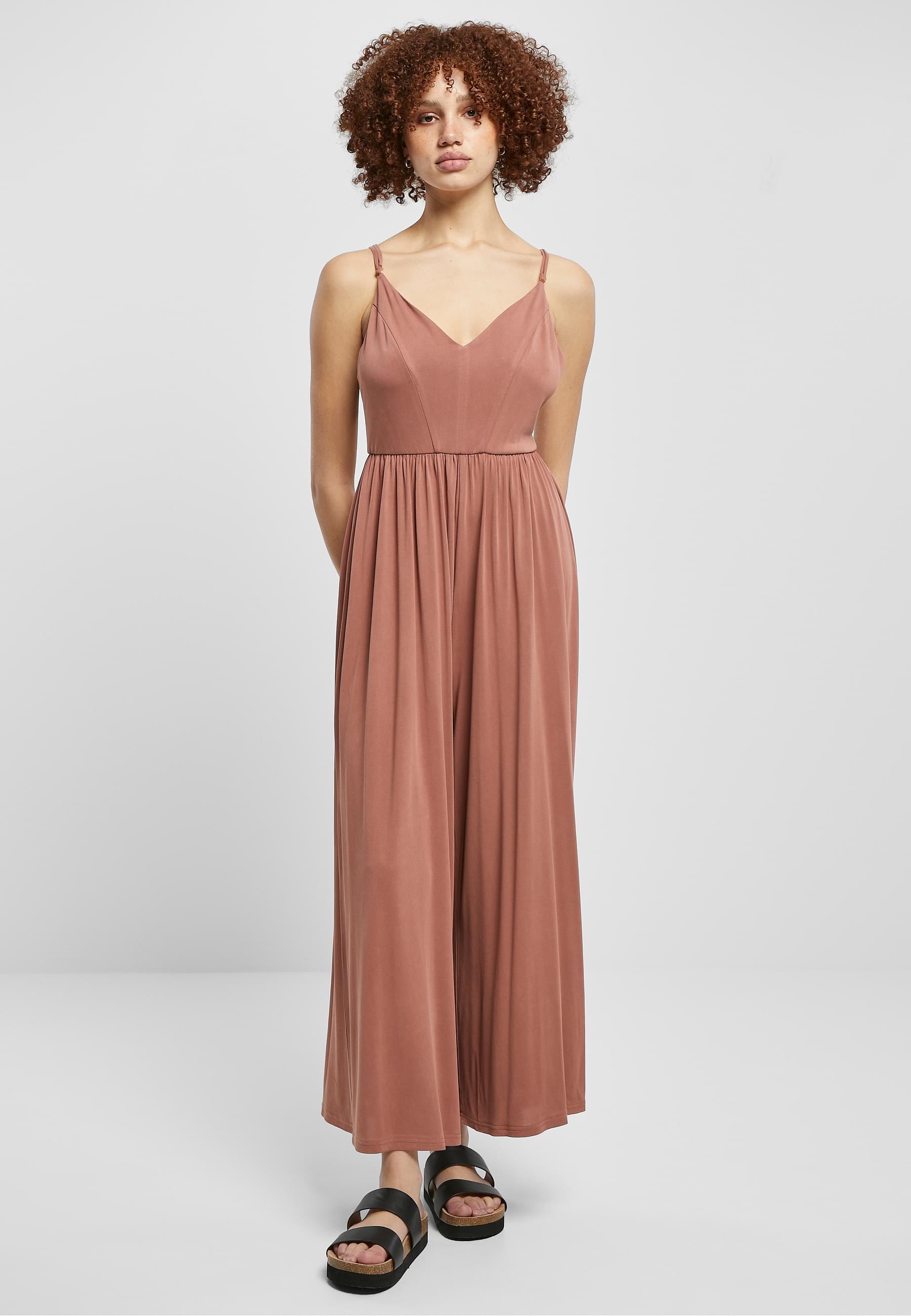URBAN CLASSICS Jumpsuit »Urban Classics Damen Ladies Modal Spaghetti Jumpsuit«, (1 tlg.)