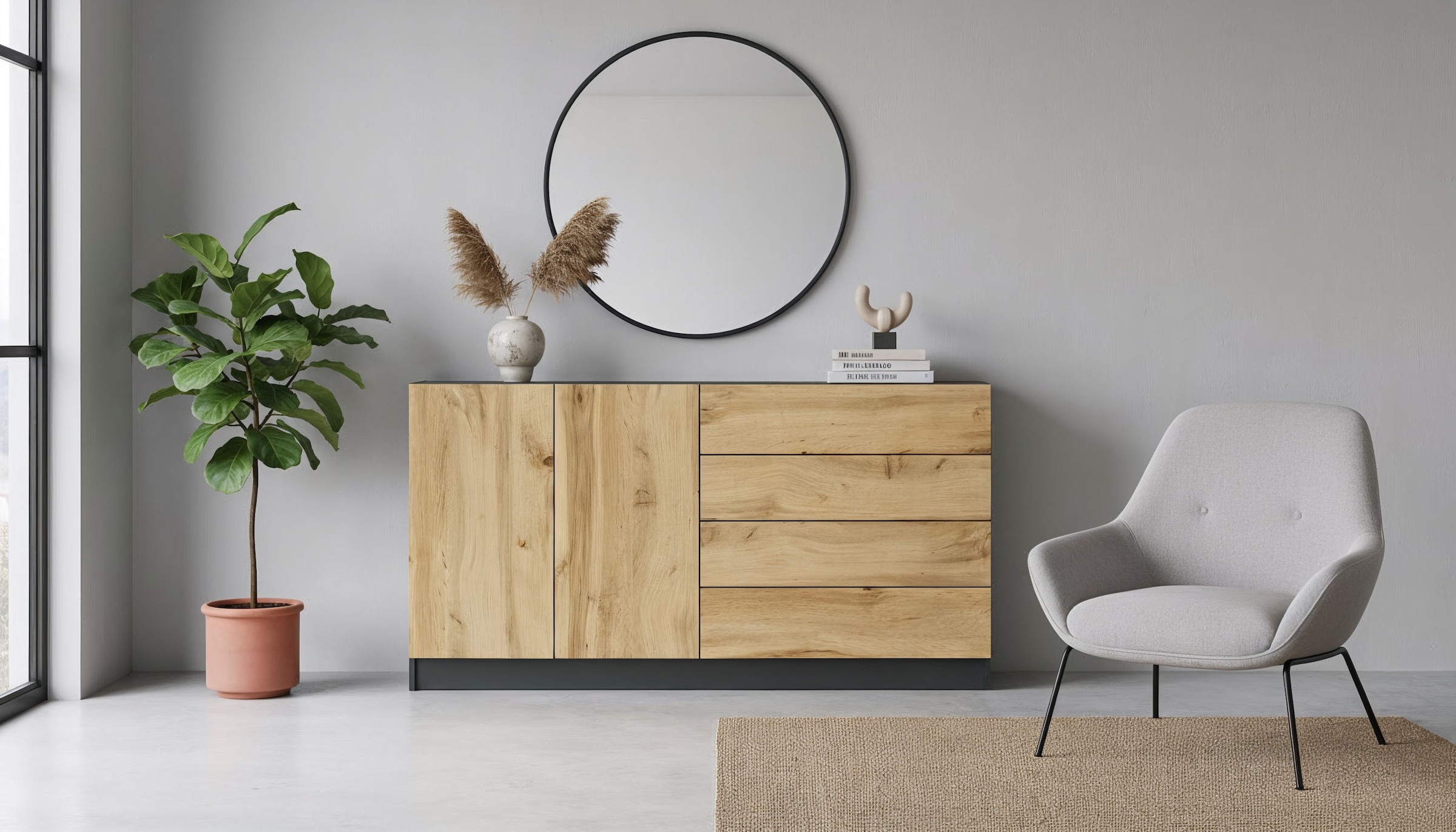 borchardt Möbel Sideboard "Vaasa, Kommode mit 2 Türen und 4 Schubkästen auf günstig online kaufen