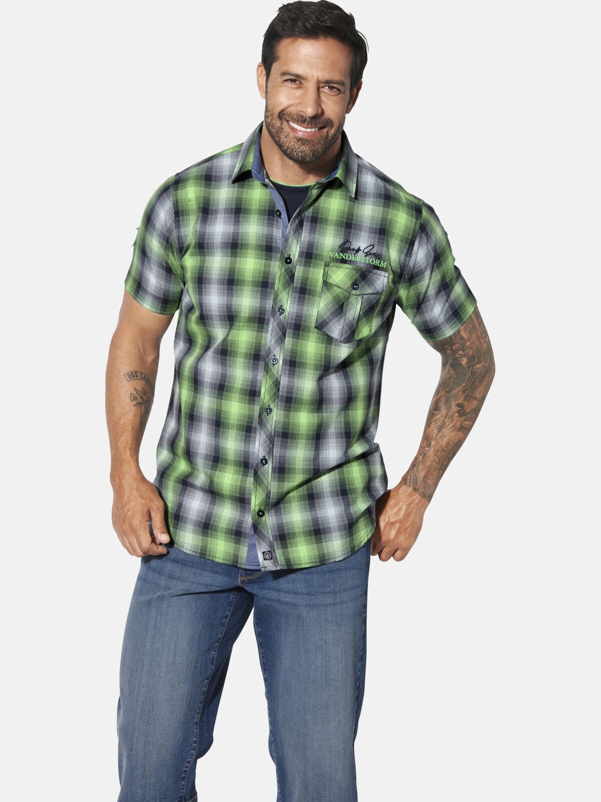 Jan Vanderstorm Kurzarmhemd "Kurzarmhemd HILSING" 1 Stk. günstig online kaufen