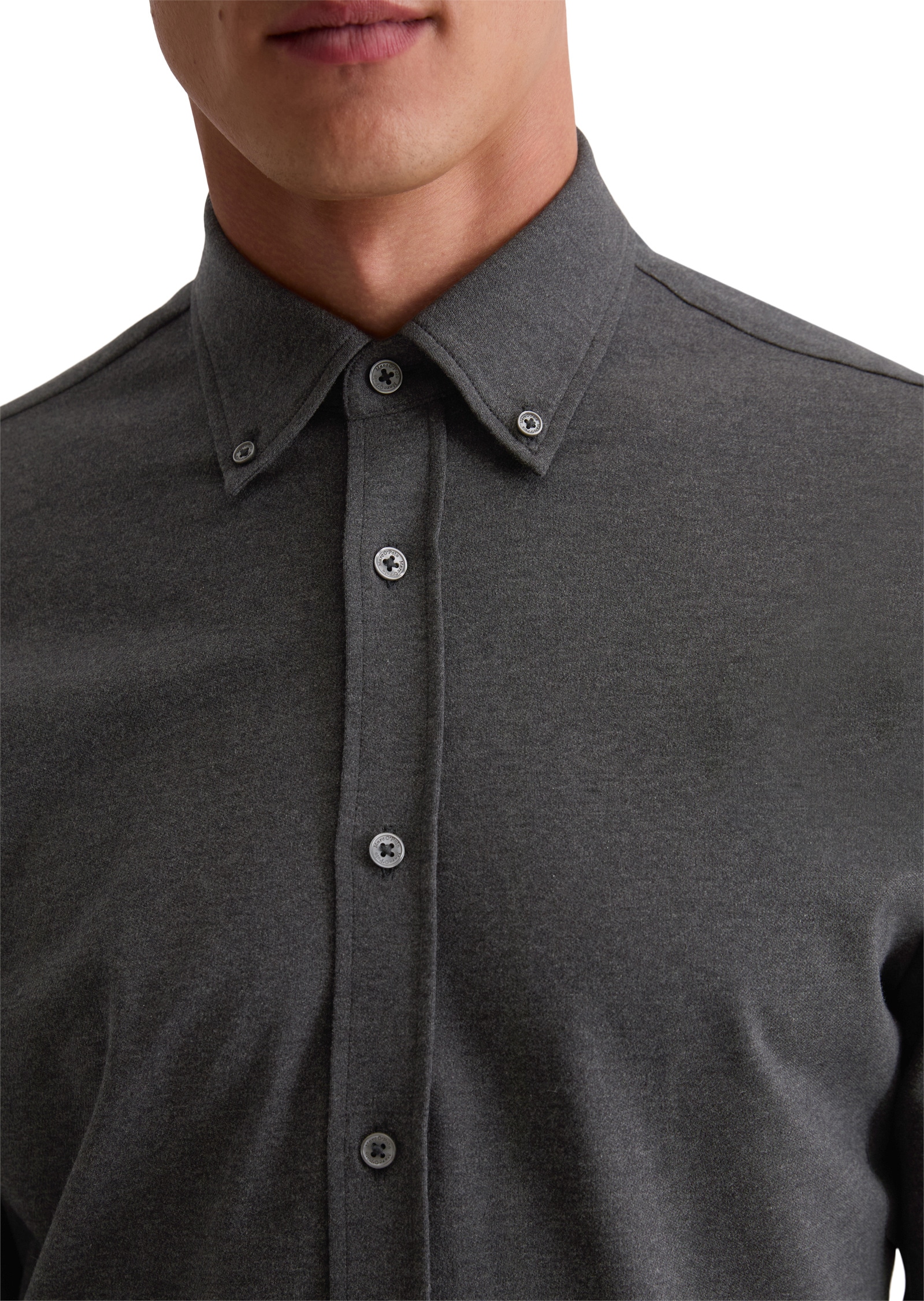 Marc O'Polo Langarmhemd »aus kompakter Bio-Baumwolle«