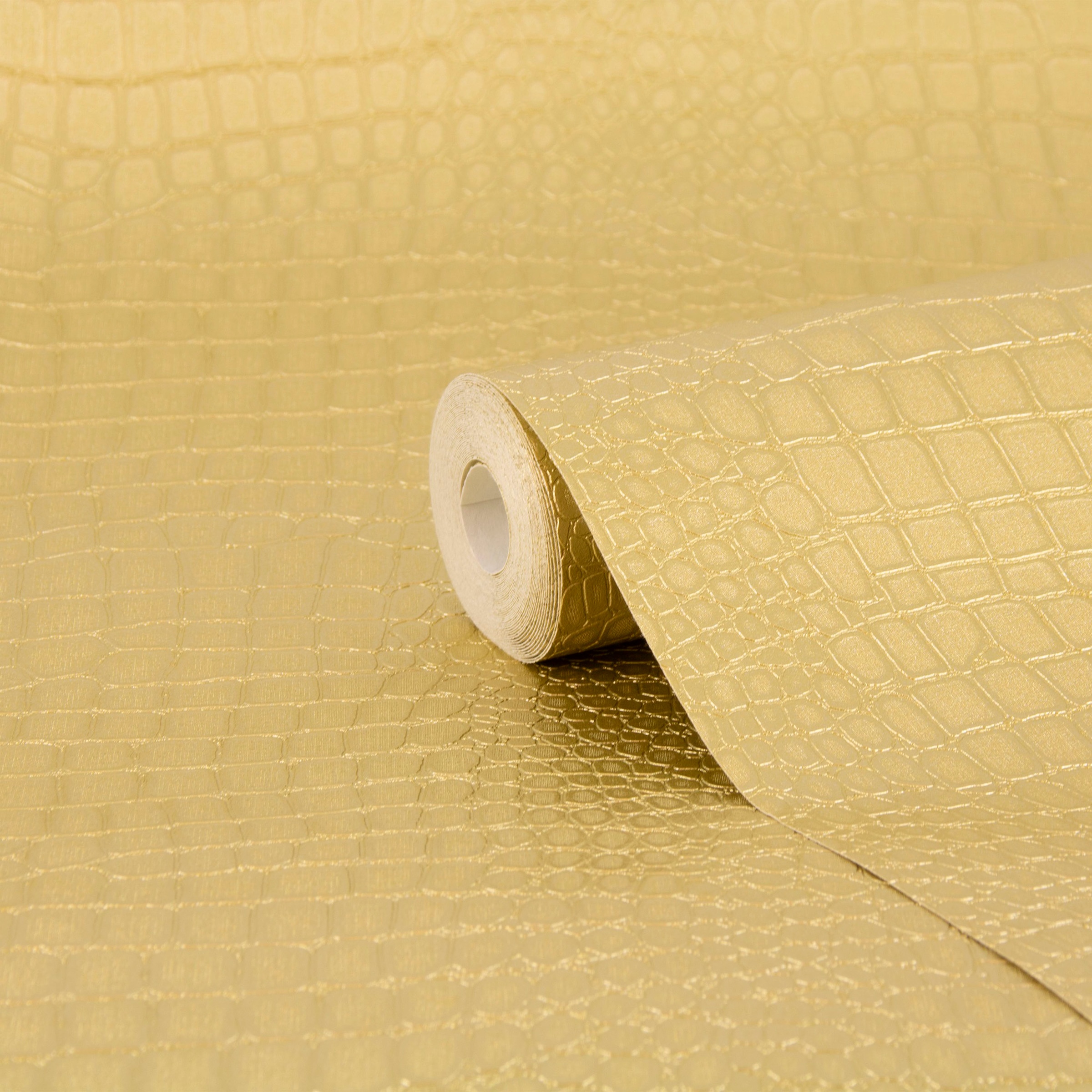 Superfresco Easy Vliestapete »Superfresco Easy Vliestapete Krokodil Gold«, animal print, Superfresco Easy Vliestapete Krokodil Gold