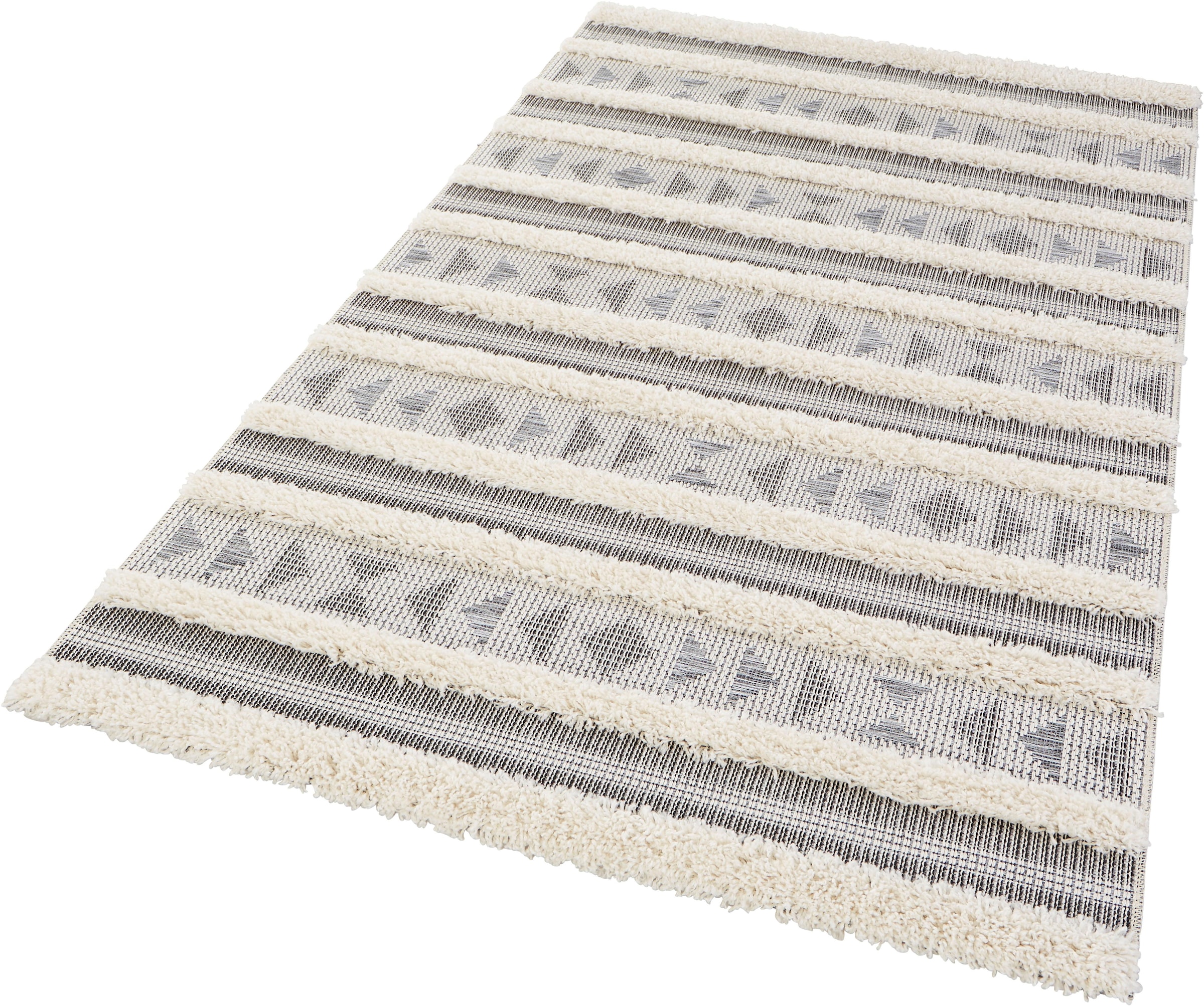 HANSE Home Teppich »Azrou«, rechteckig, Hoch-Tief-Struktur, Gestreiftes Muster, Strapazierfähig, Pflegeleicht