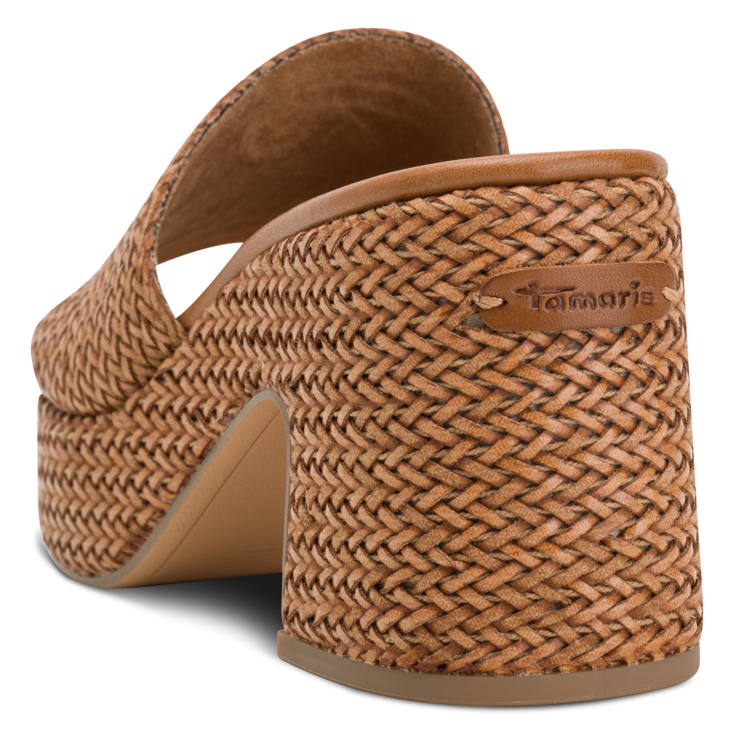 Tamaris Pantolette  Blockabsatz, Plateau, Sommerschuh in trendiger Flechtoptik