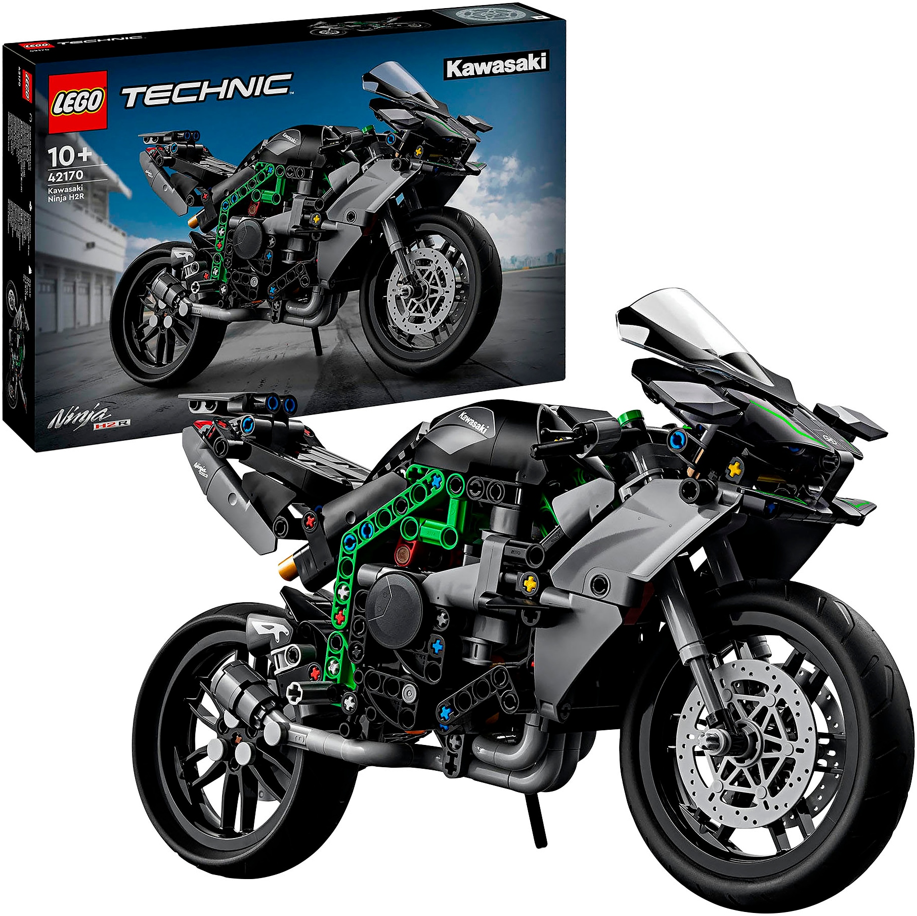LEGO Kinder Konstruktionsspielsteine "Kawasaki Ninja H2R Motorrad (42170), LEGO Technic", bunt, Kunststoff, Spielbausteine, Made in Europe