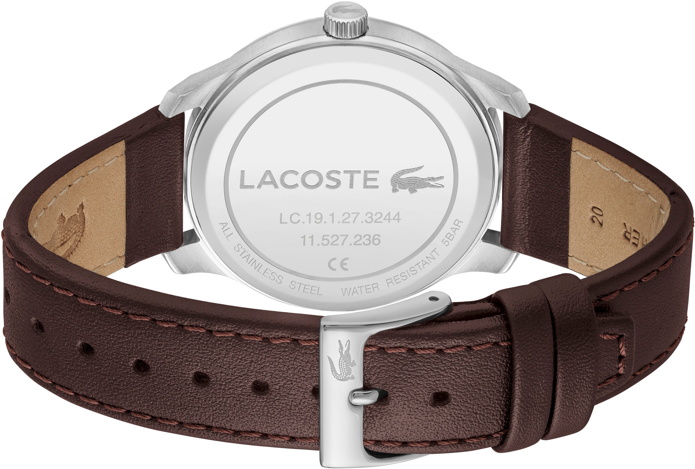 Lacoste Quarzuhr »LISBON«, Armbanduhr, Herrenuhr, Mineralglas, Lederarmband