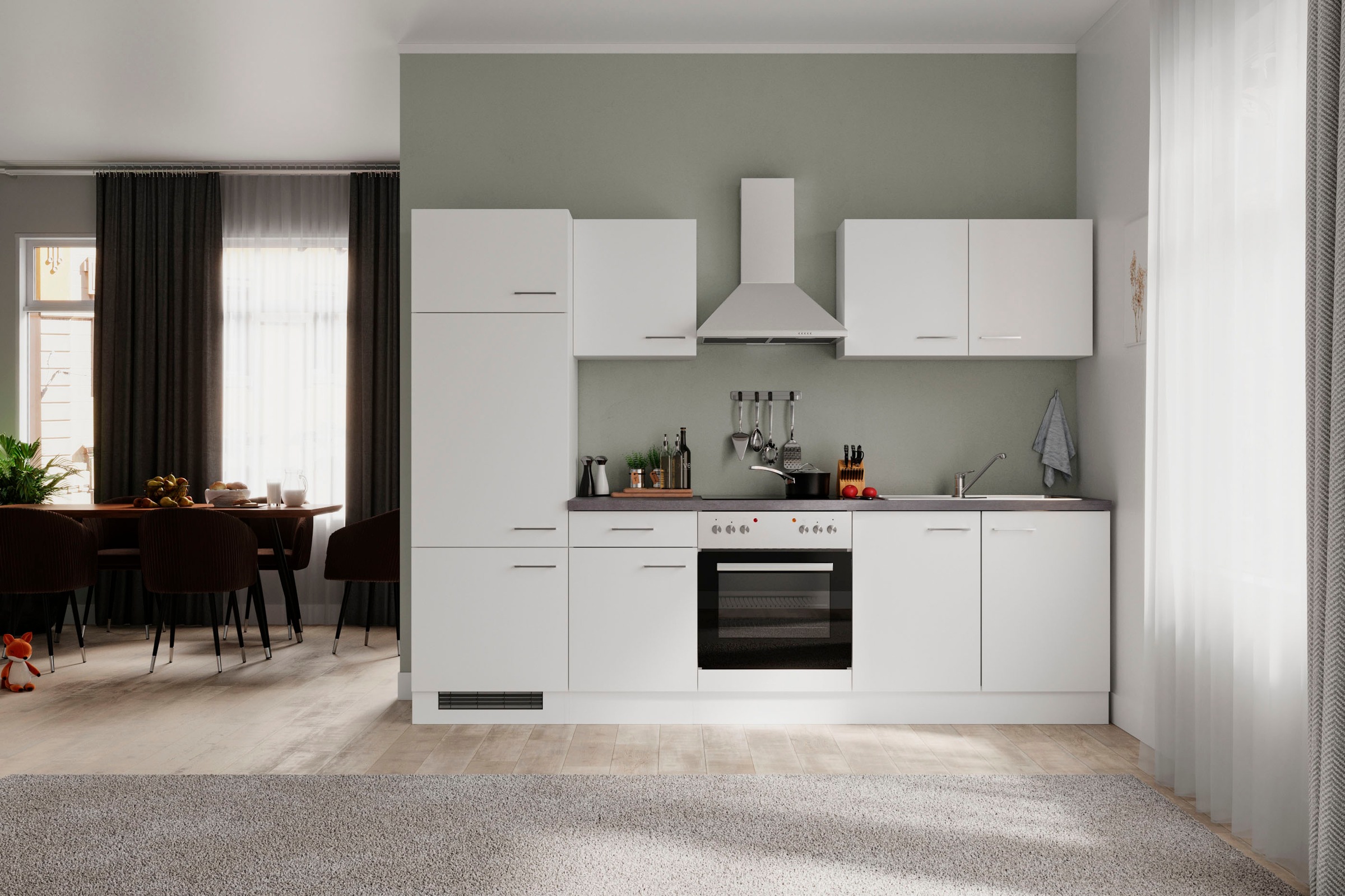 Flex-Well Küchenzeile "Kopenhagen" wahlw. mit E-Geräten, Breite 270 cm, vie günstig online kaufen