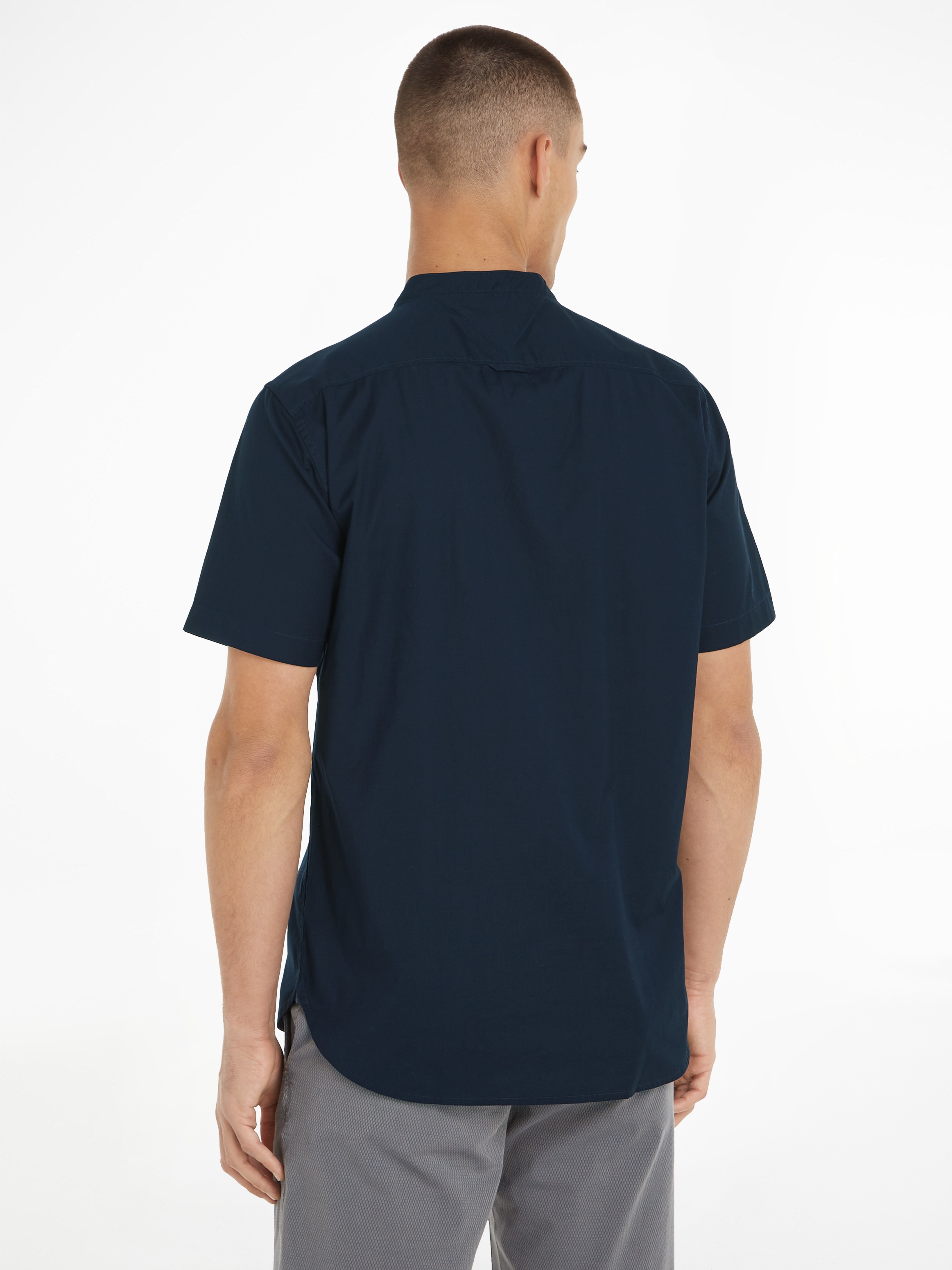 Tommy Hilfiger Kurzarmhemd "FLEX POPLIN MAO RF SHIRT", Markenstickerei günstig online kaufen