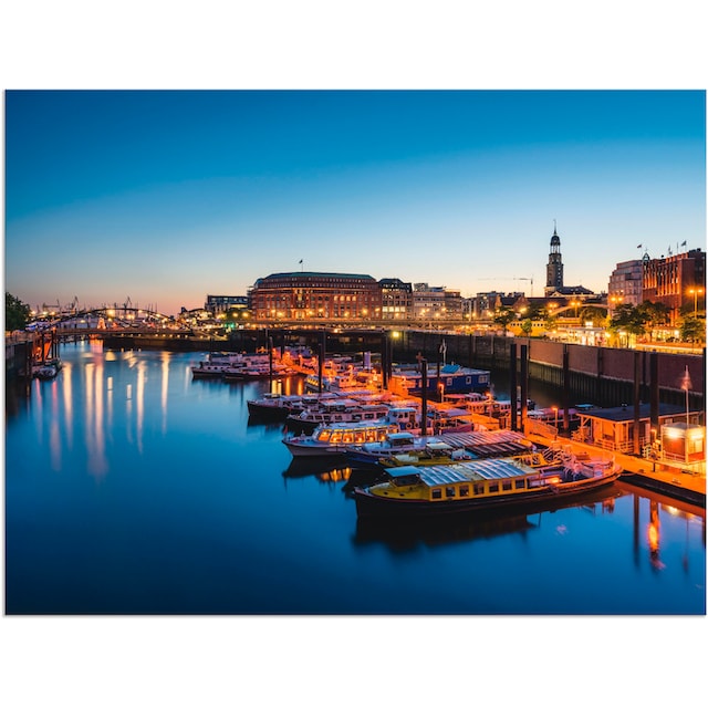 Artland Wandbild »Hamburg Hafen Panorama mit Michel«, Deutschland, (1 St.),  als Alubild, Leinwandbild, Wandaufkleber oder Poster in versch. Größen  kaufen | BAUR
