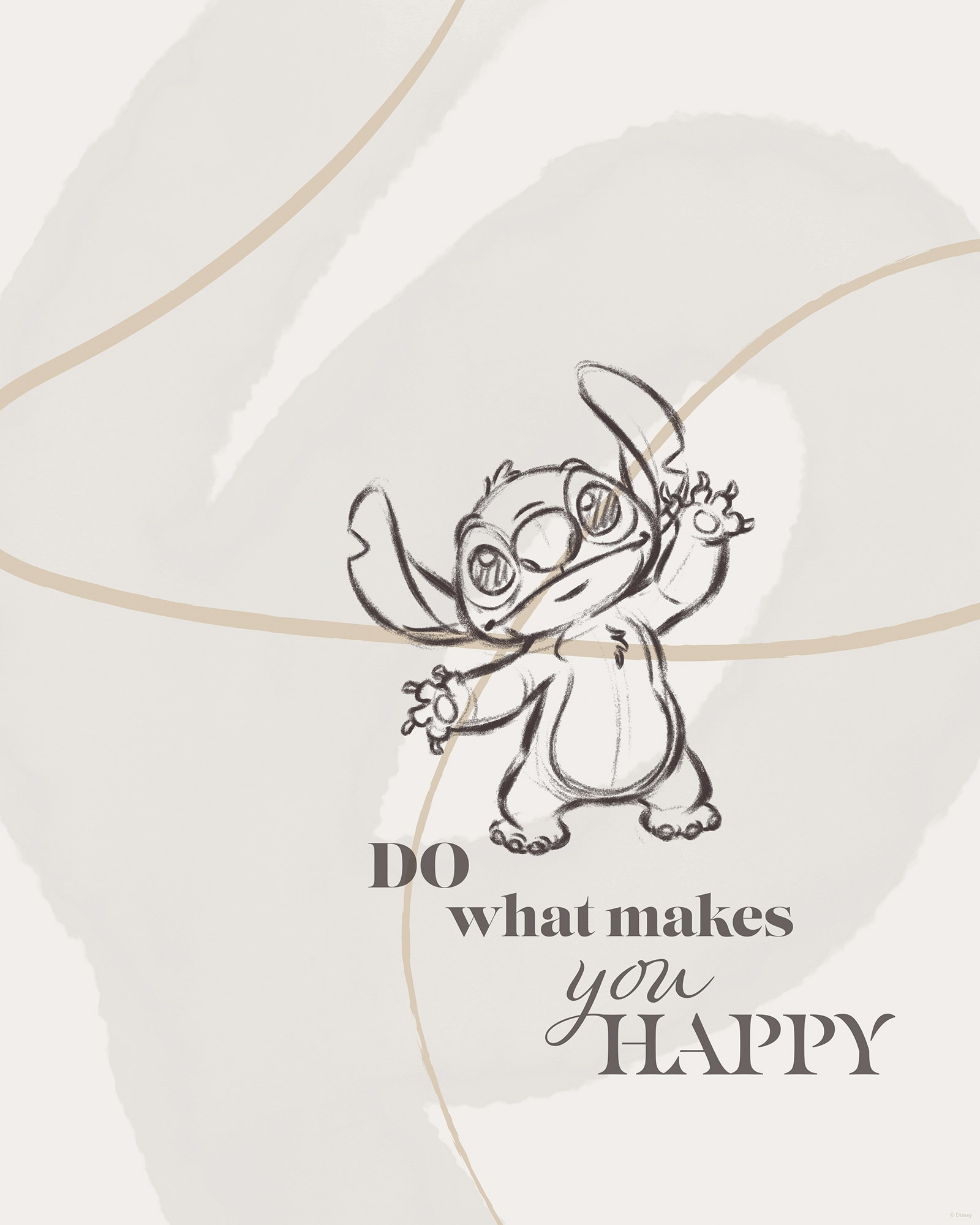 Komar Wandbild »Disney Lilo and Stitch Do What Makes You Happy«, Disney, (Set, 1 St.), 40 x 50 cm (Breite x Höhe) - Kinderzimmer, Dekoration