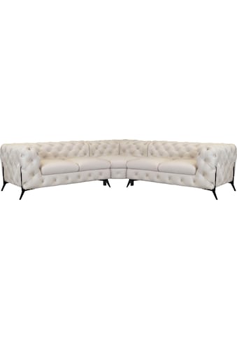 Chesterfield-Sofa »Amaury«, Chesterfield-Optik, Breite/Tiefe je 262 cm, Fußfarbe wählbar