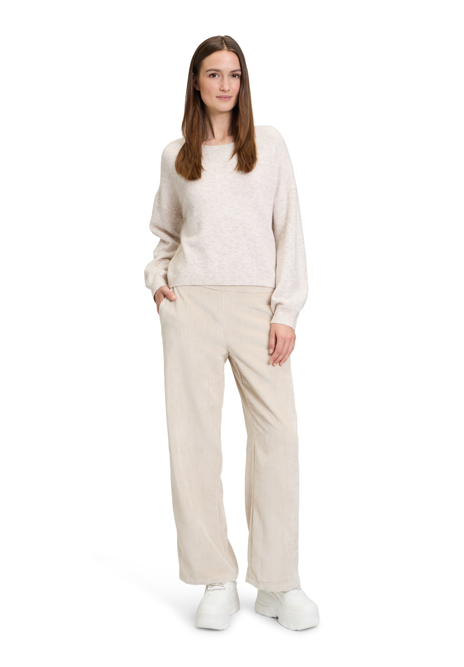 Cartoon Strickpullover »Cartoon Basic-Pullover mit Rundhalsausschnitt«, (1 tlg.), Rippbündchen