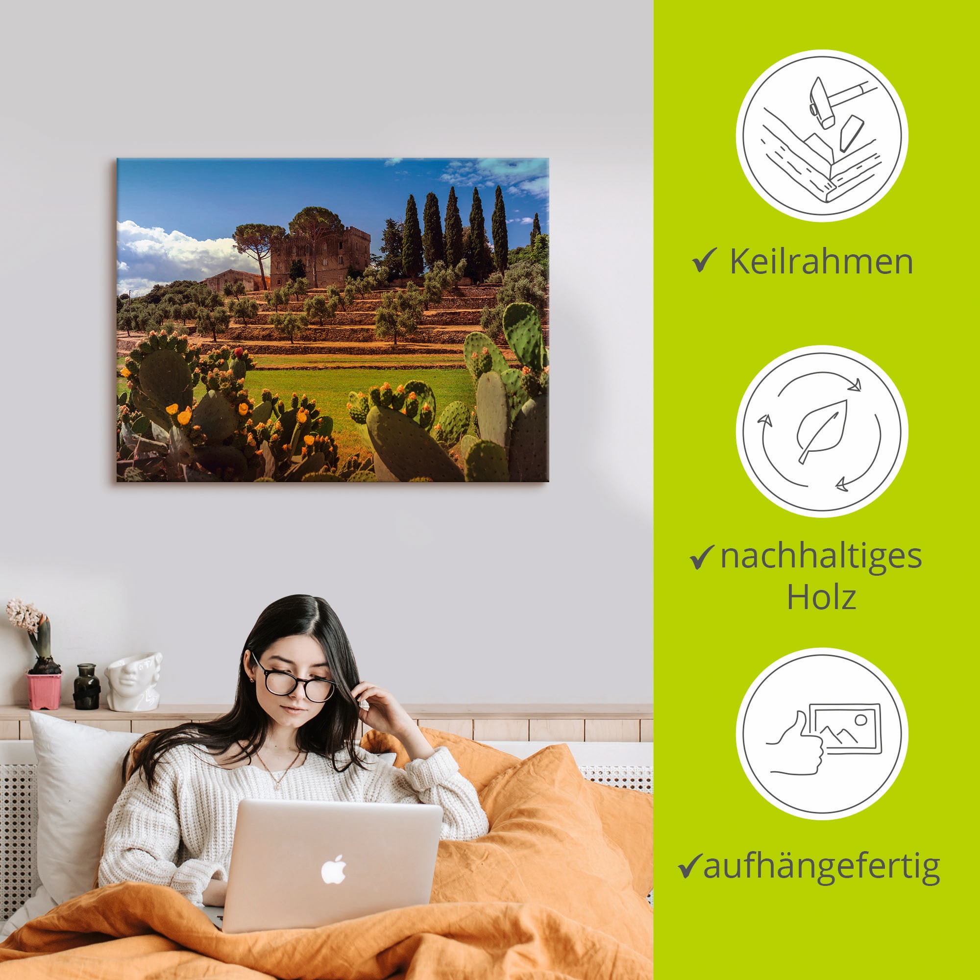 Artland Wandbild »Toskana I«, Europa, (1 St.), als Leinwandbild, Poster in verschied. Größen