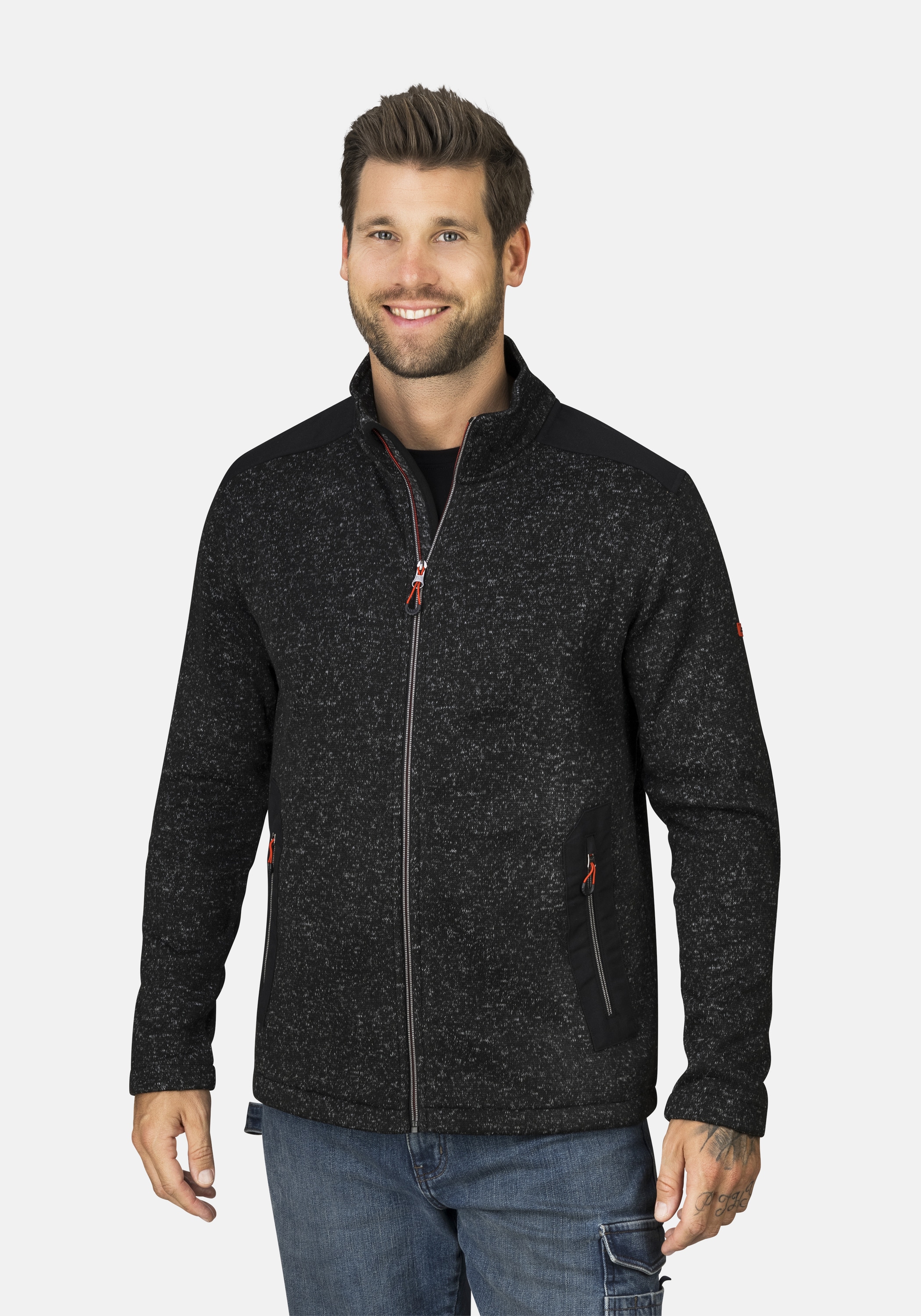 HERO by John Medoox Sweatjacke "JOEL Knit Strick-Fleecejacke", Sherpa fleec günstig online kaufen