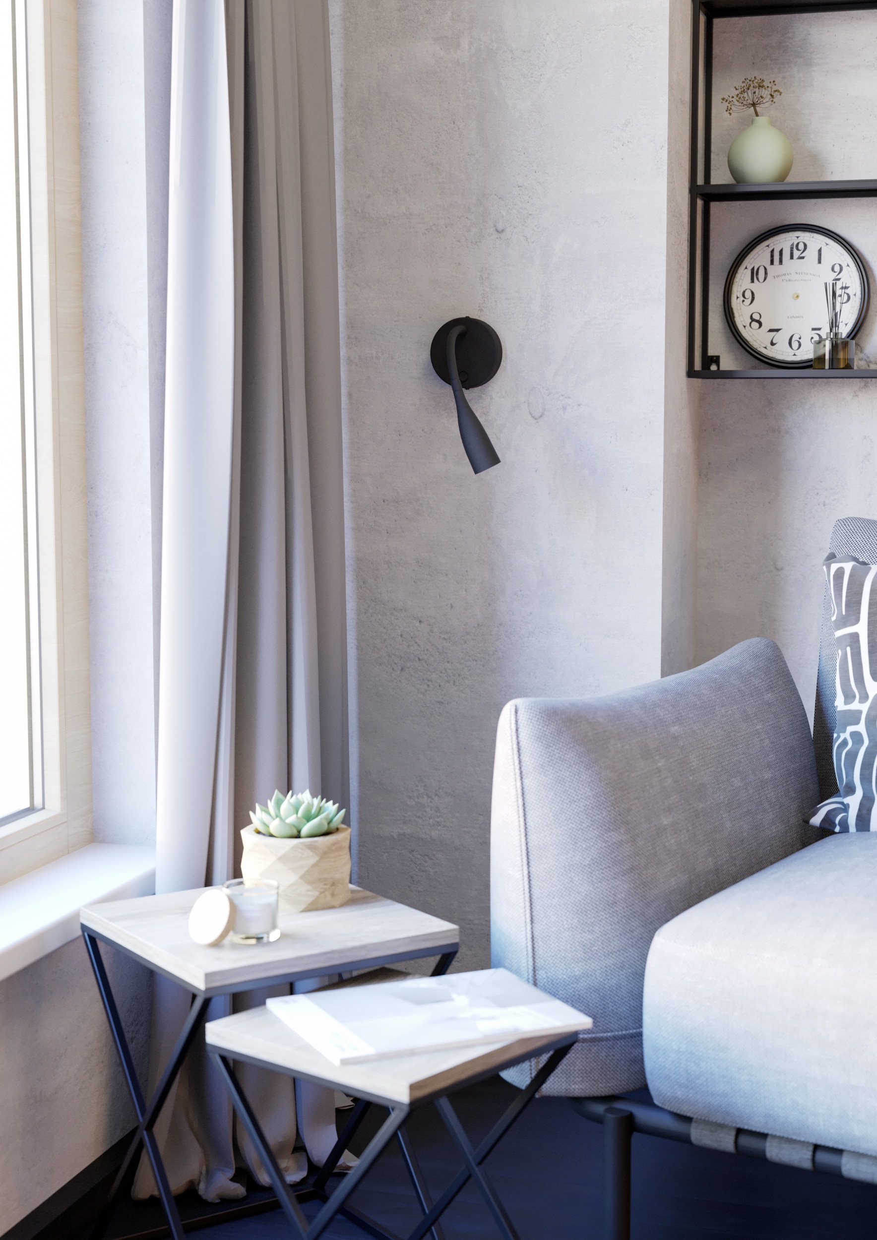 EGLO Wandleuchte »OLIVANDINO Wandlampe - Stahl - LED - 3,8W - IP20« LED-Modul 1 Stk. Warmweiß Wandstrahler, Wandspot, Wohnzimmer, Flur, Schlafzimmer, Ø11 x AL43 cm