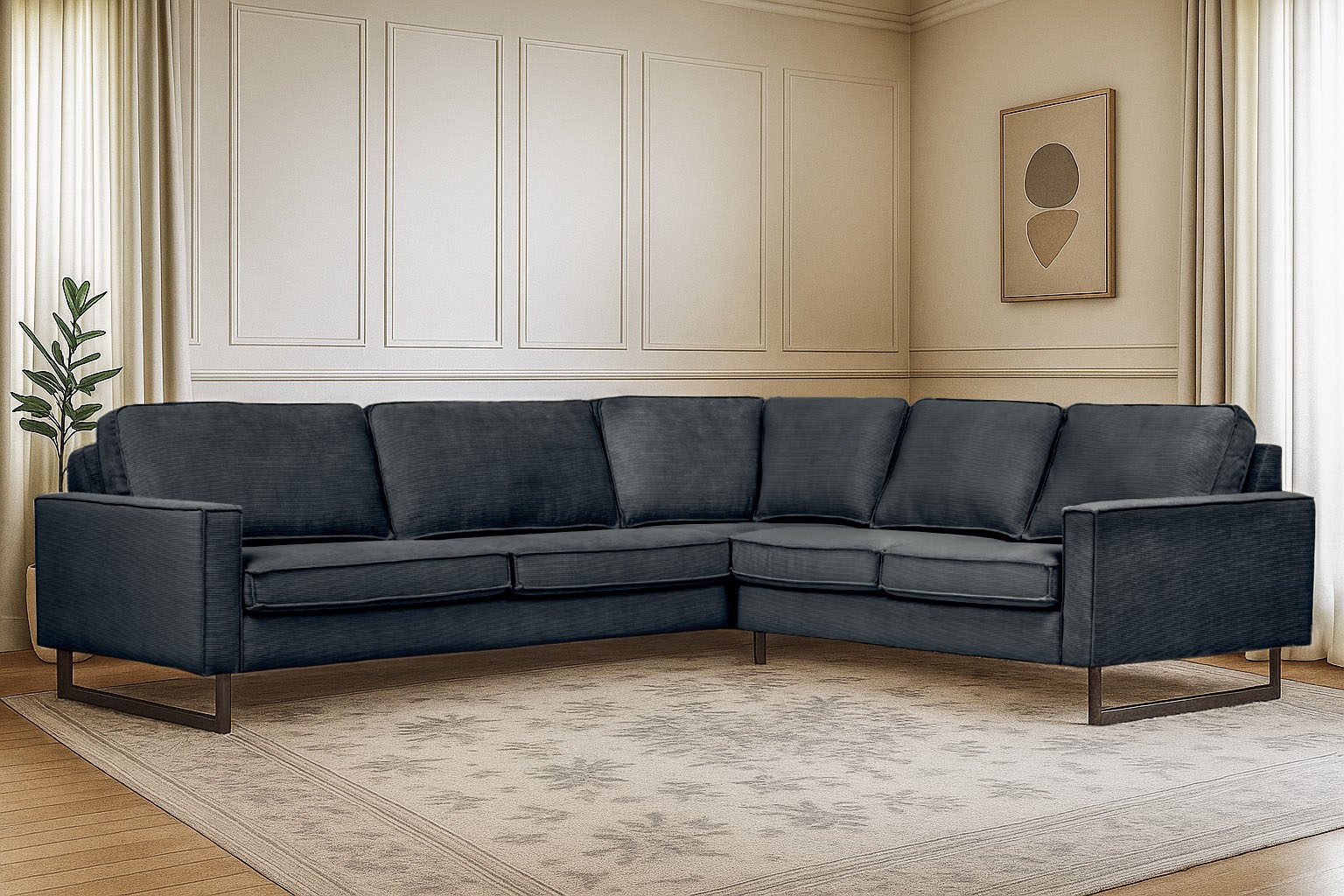 Places of Style Ecksofa "Pinto, XXL, 250/290 cm, langer Schenkel, Ottomane" günstig online kaufen