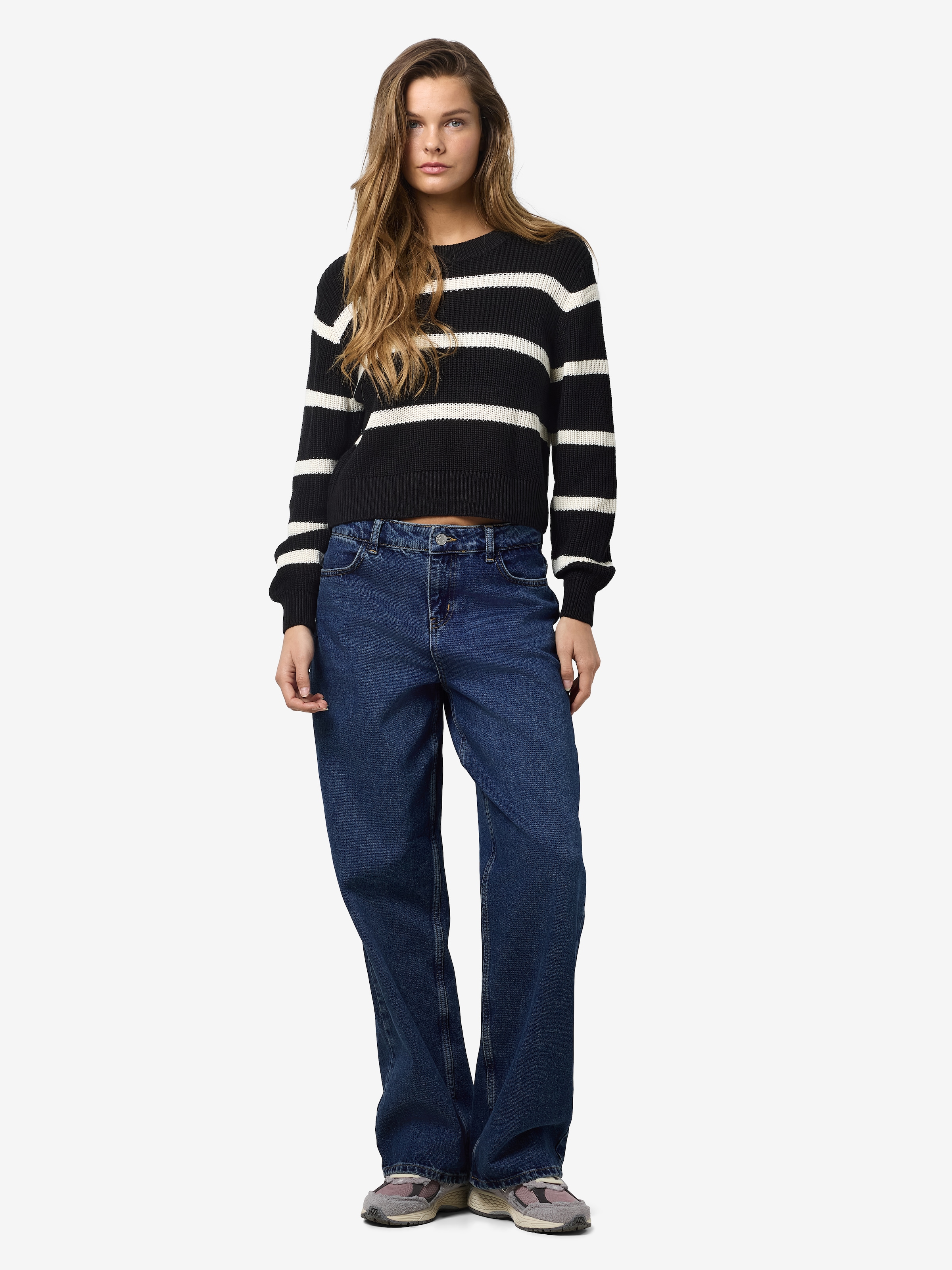Noisy may Strickpullover »NMMAYSA L/S STRIPE O-NECK KNIT NOOS«