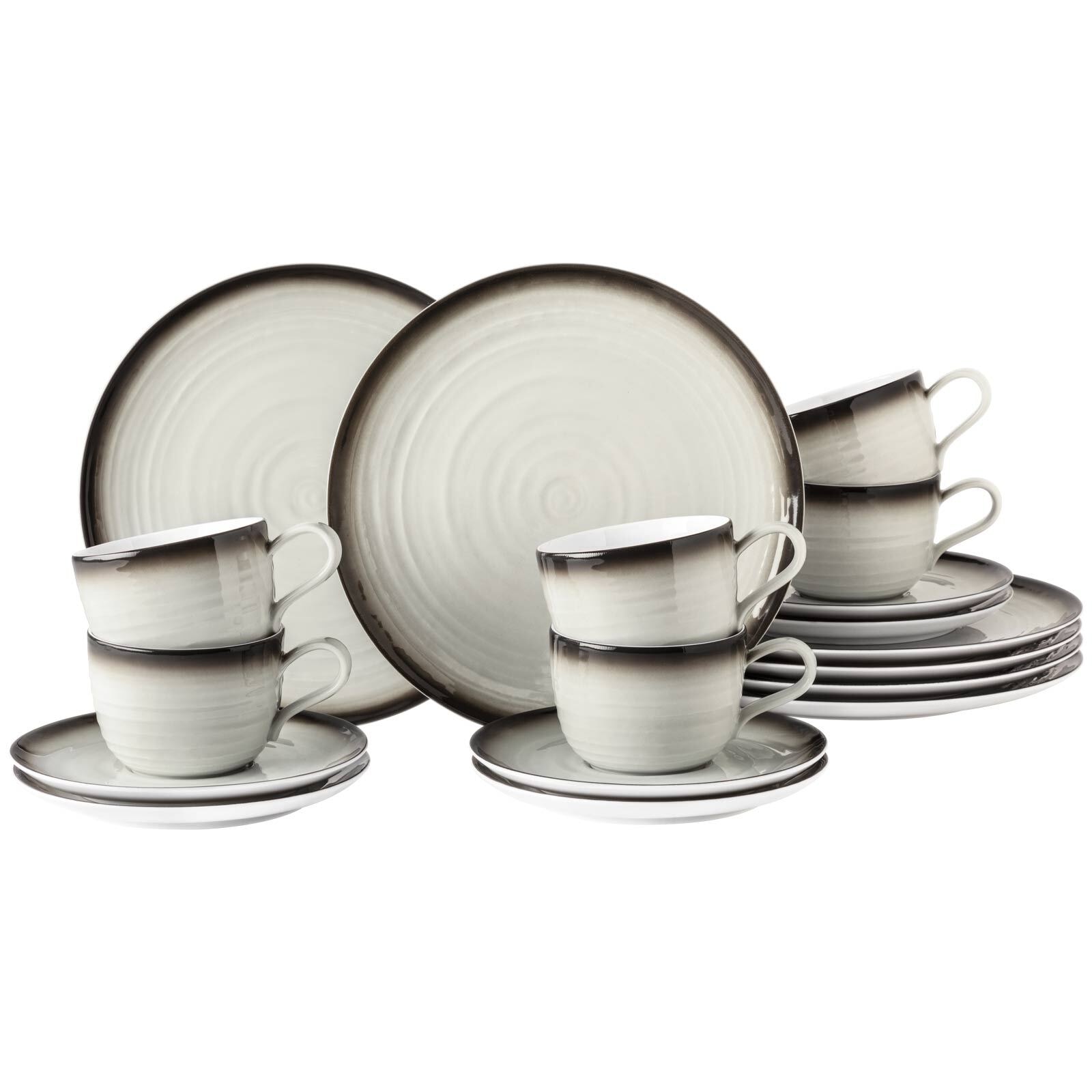 SELTMANN WEIDEN Geschirr-Set "Kaffeeservice Terra 18er Set", 18, bunt, Geschirr-Sets, Spülmaschinenfest, Mikrowellensicher, Ofenfest