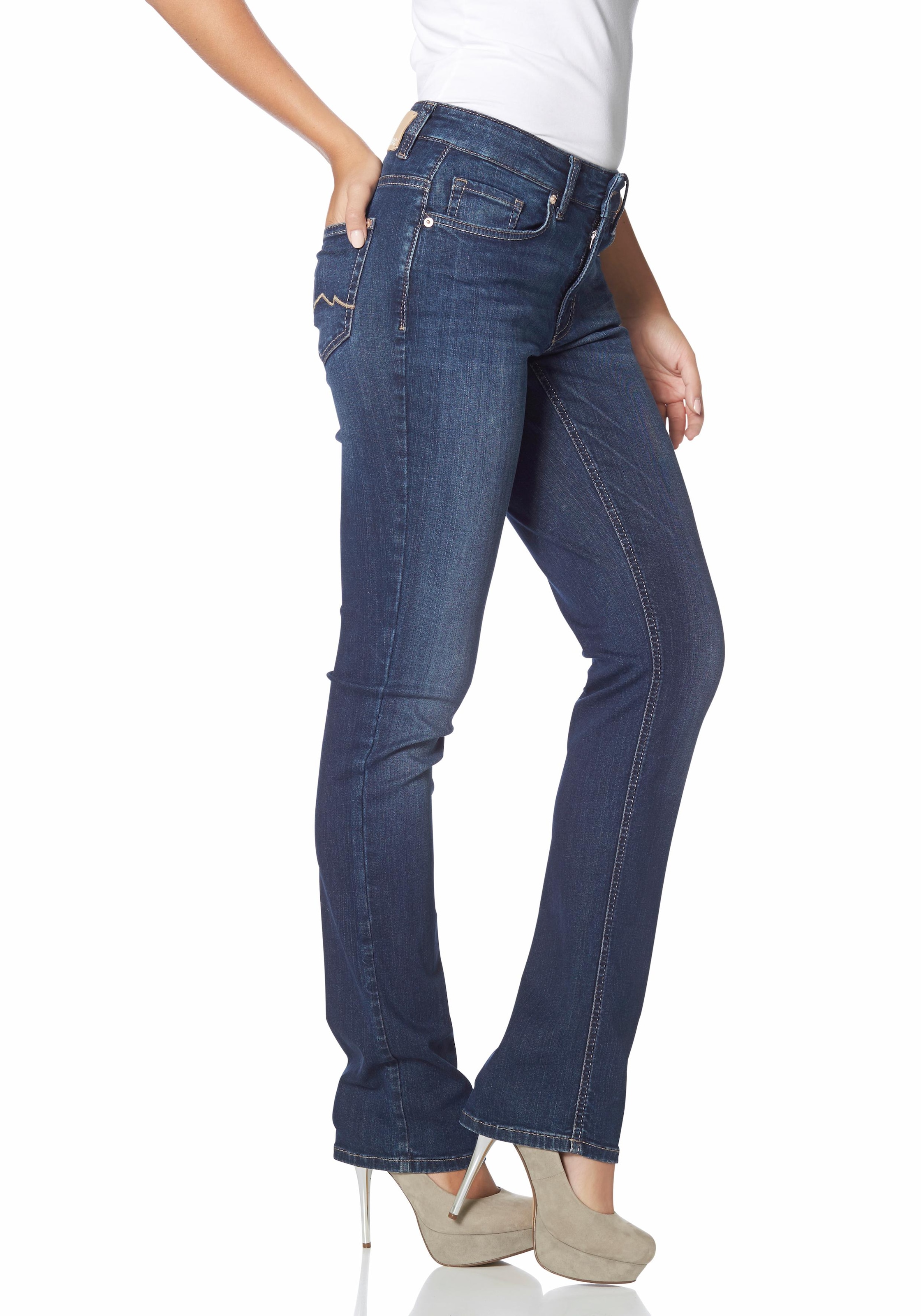 BAUR geschnitten Black Gerade Stretch-Jeans | Friday »Melanie«, MAC